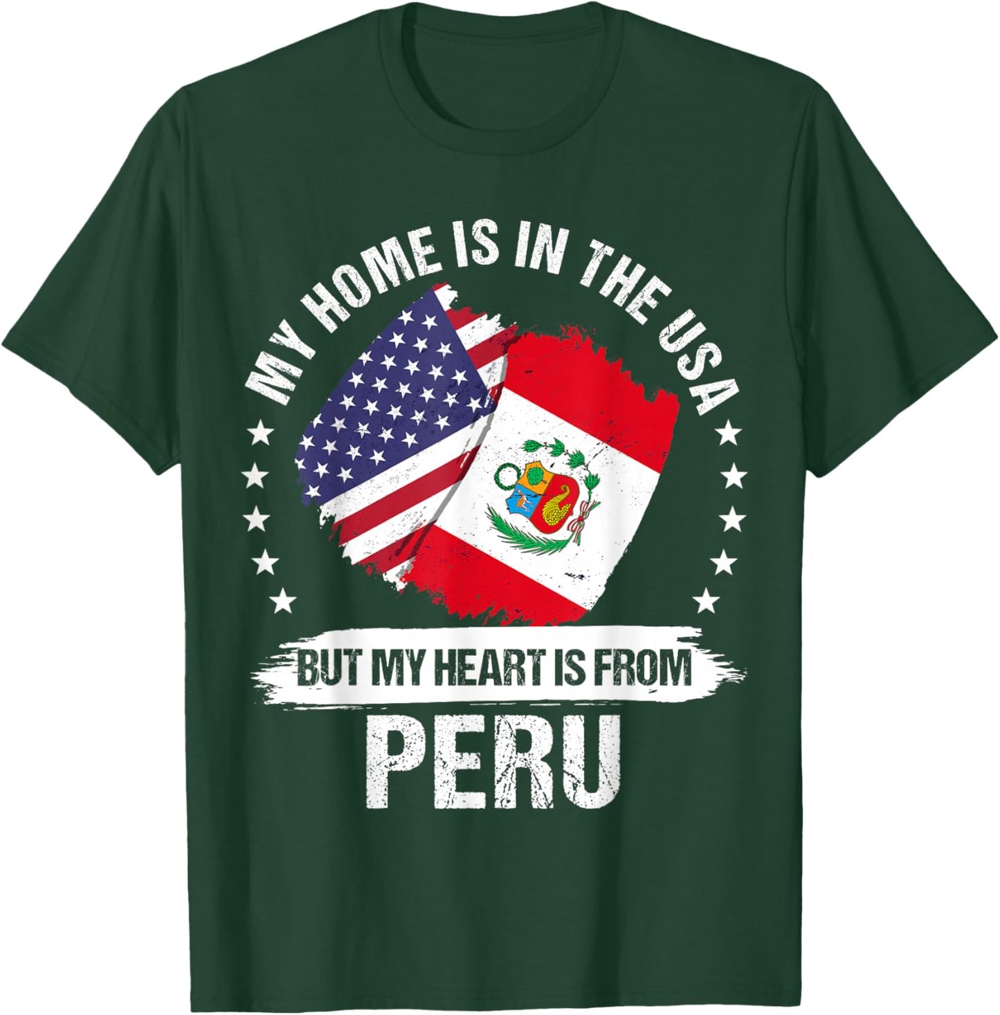 American Patriot Peru Flag American Peruvian Roots T-Shirt - T-Shirt | Forest
