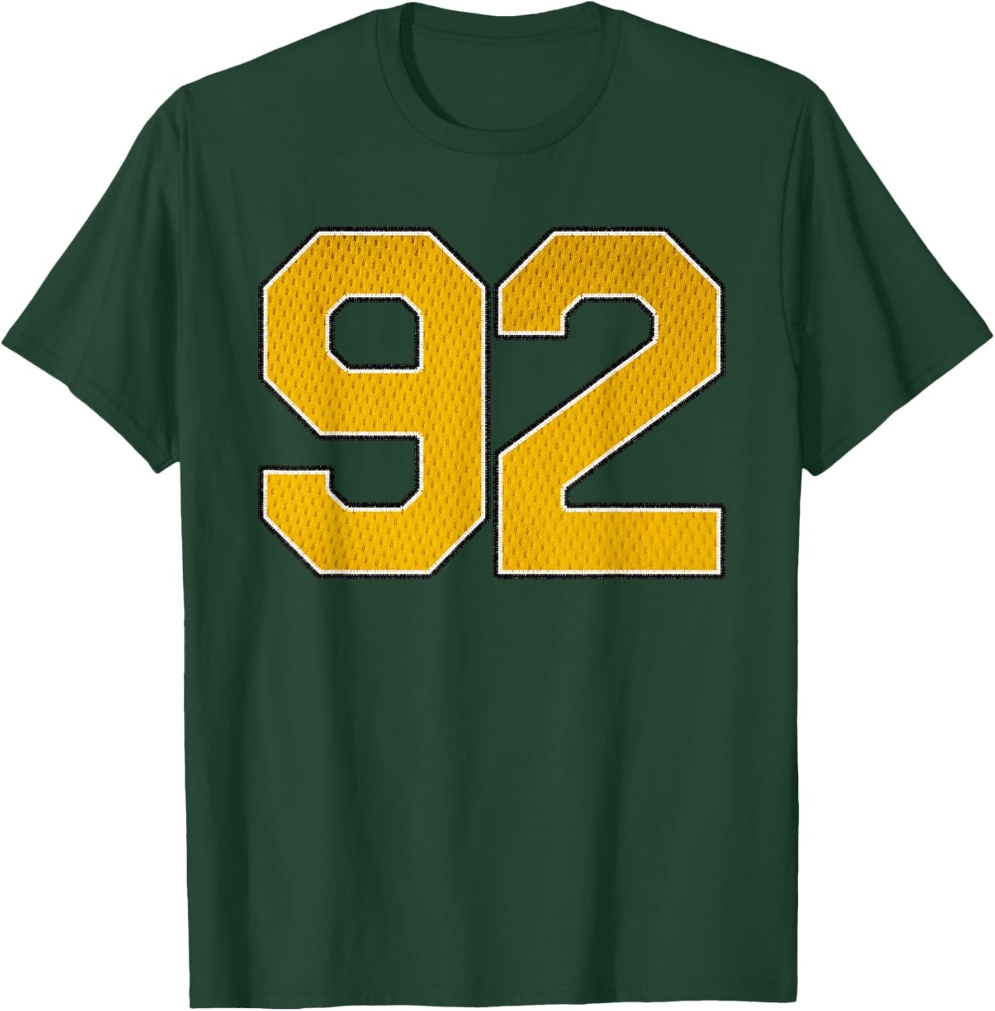 Gold Number 92 Athlete Sports Jersey Supporter Fanwear T-Shirt - T-Shirt | Forest