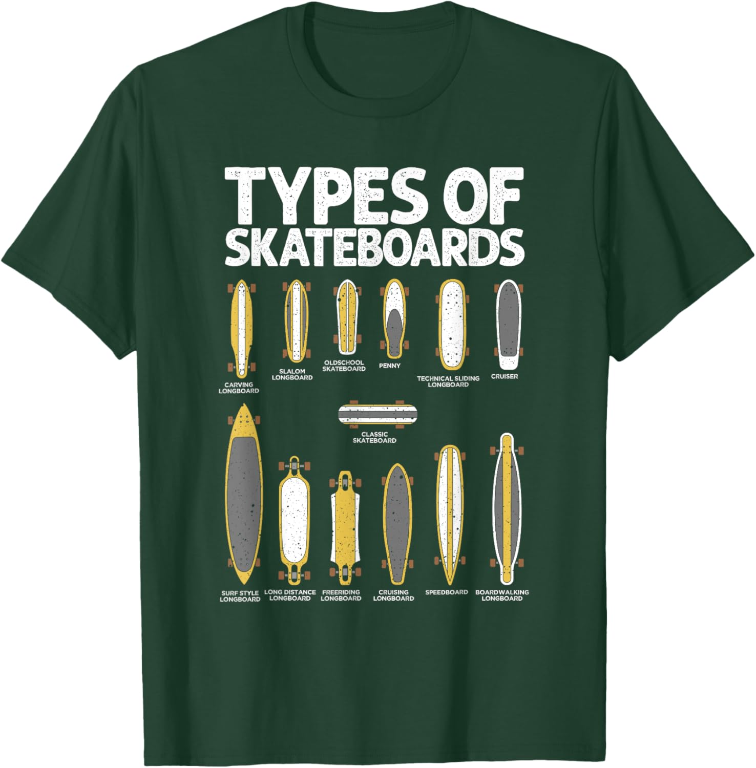 Funny Skateboard Art For Teens Boys Girls Skateboarding T-Shirt - T-Shirt | Forest
