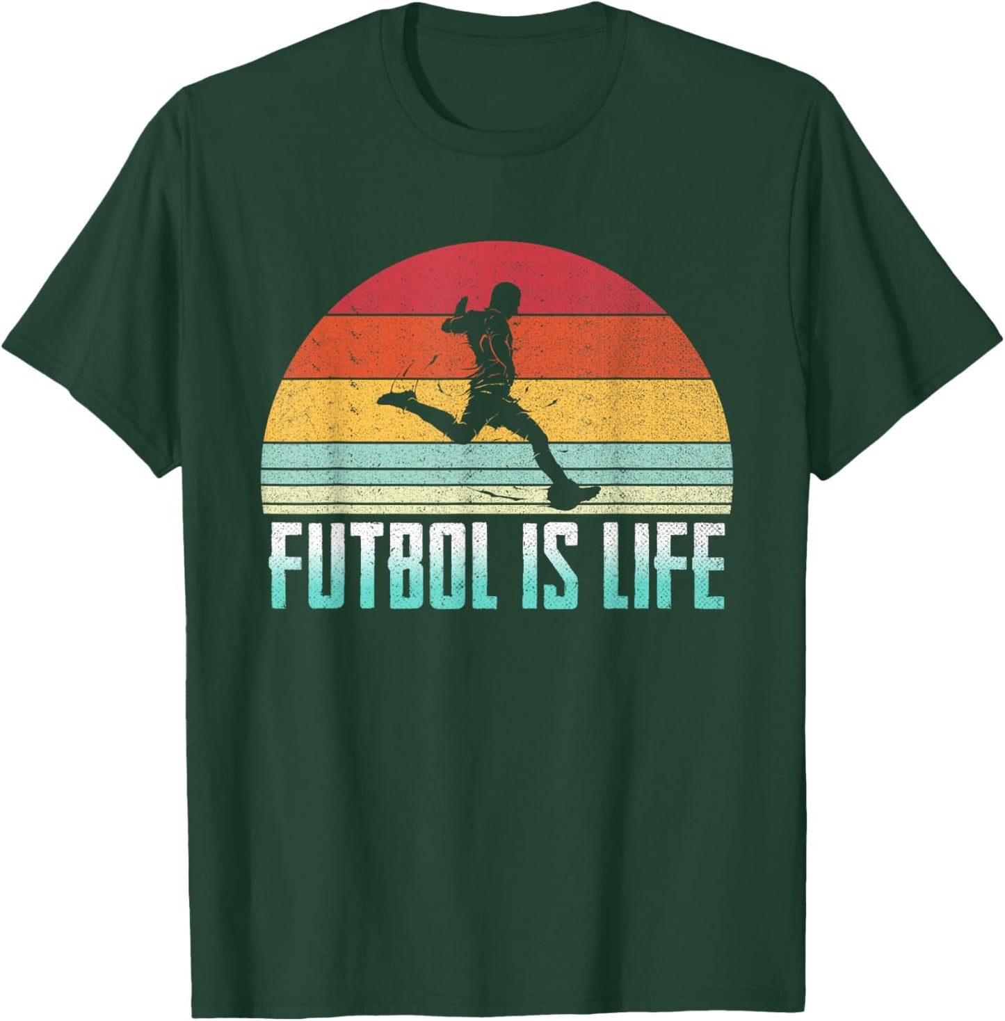 Futbol Is Life Retro Vintage Soccer Player Costume T-Shirt - T-Shirt | Forest