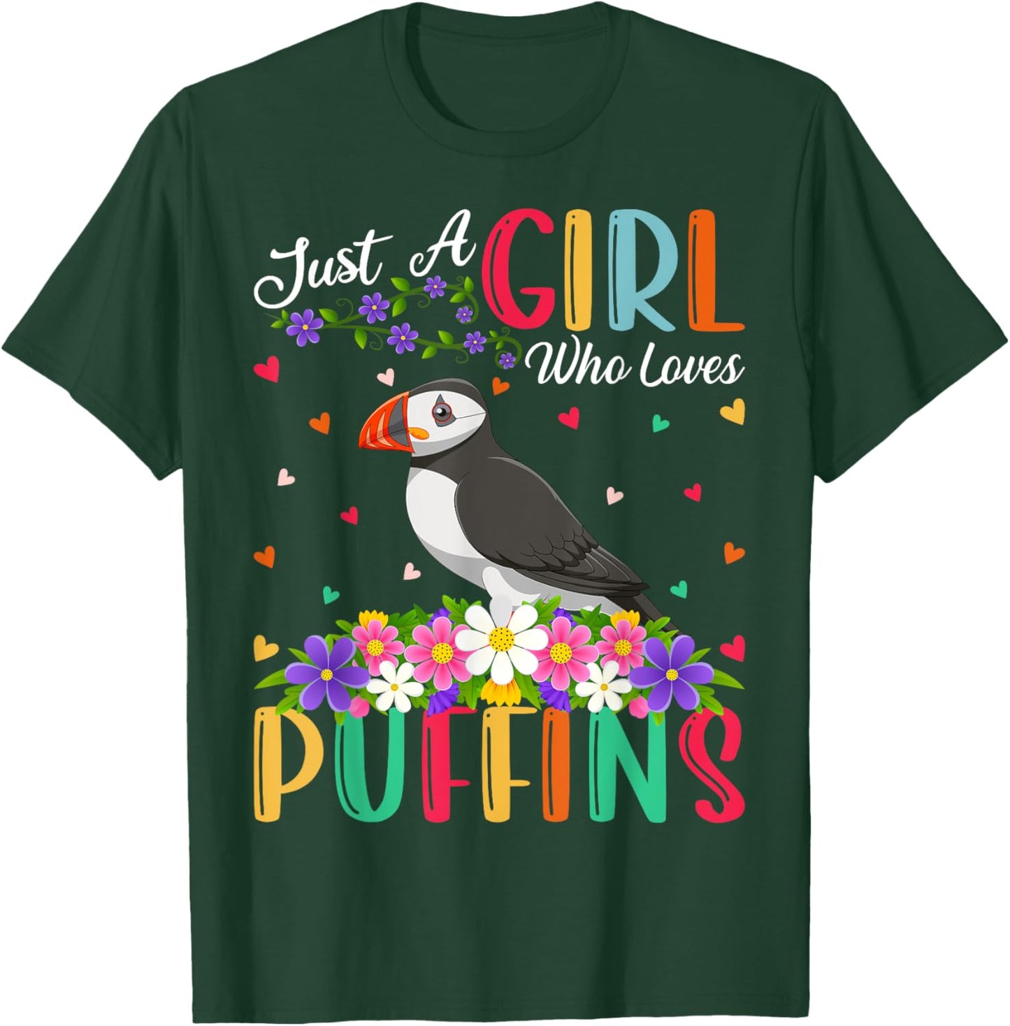 Puffin Bird Lover Just A Girl Who Loves Puffins T-Shirt - T-Shirt | Forest