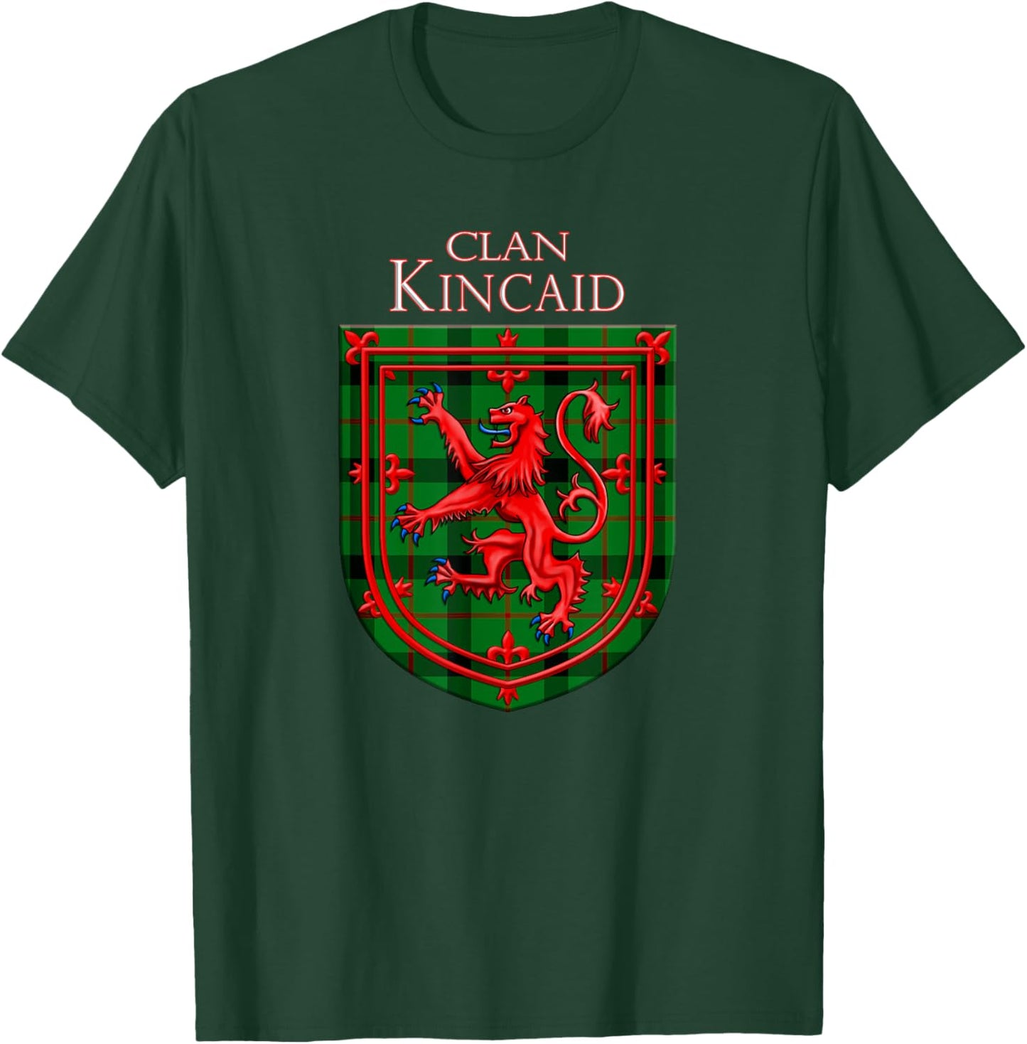 Kincaid Tartan Scottish Plaid Lion Rampant T-Shirt - T-Shirt | Forest