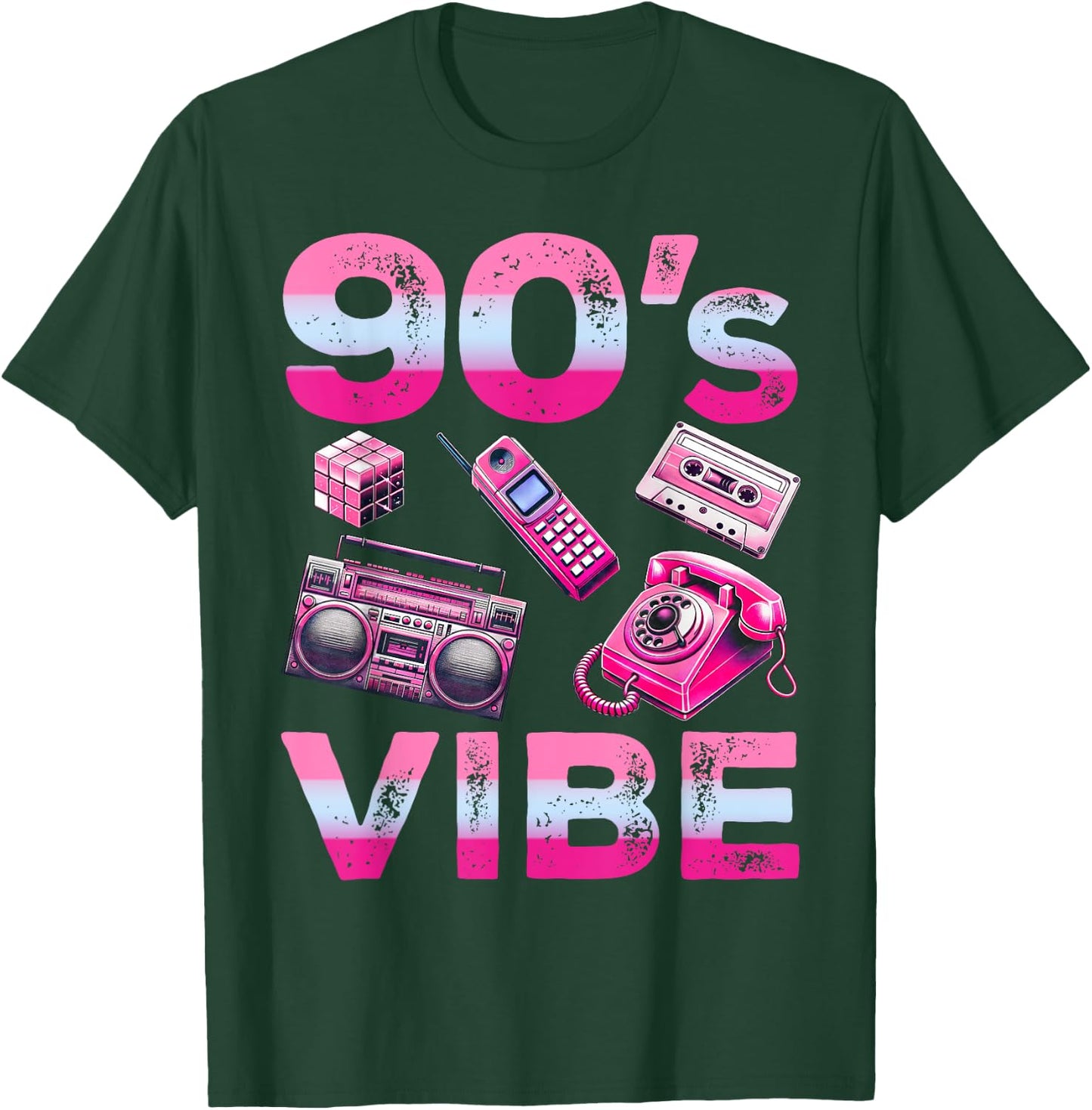 90s Vibe 1990s Vintage Style Nineties Retro Party T-Shirt - T-Shirt | Forest