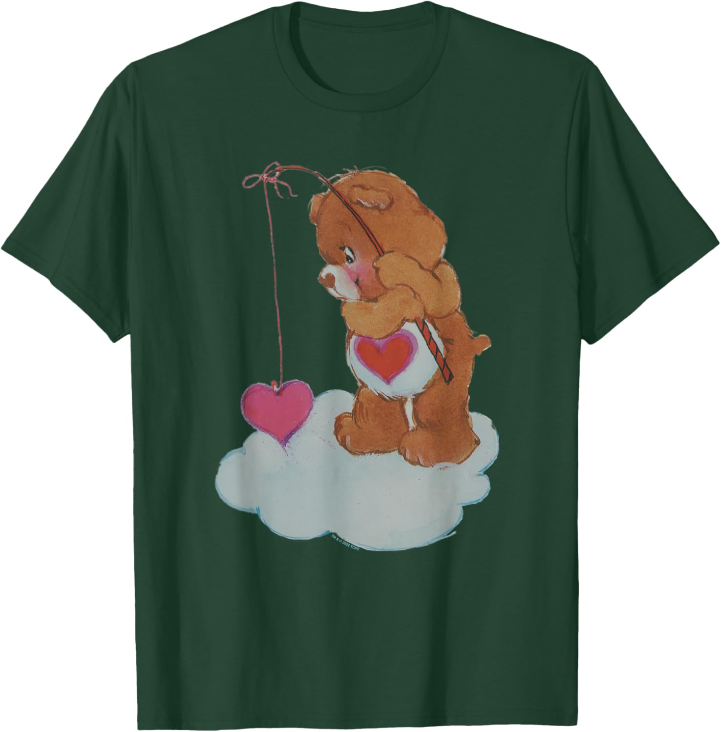 Care Bears Valentine's Day Tenderheart Bear Vintage Fishing T-Shirt - T-Shirt | Forest