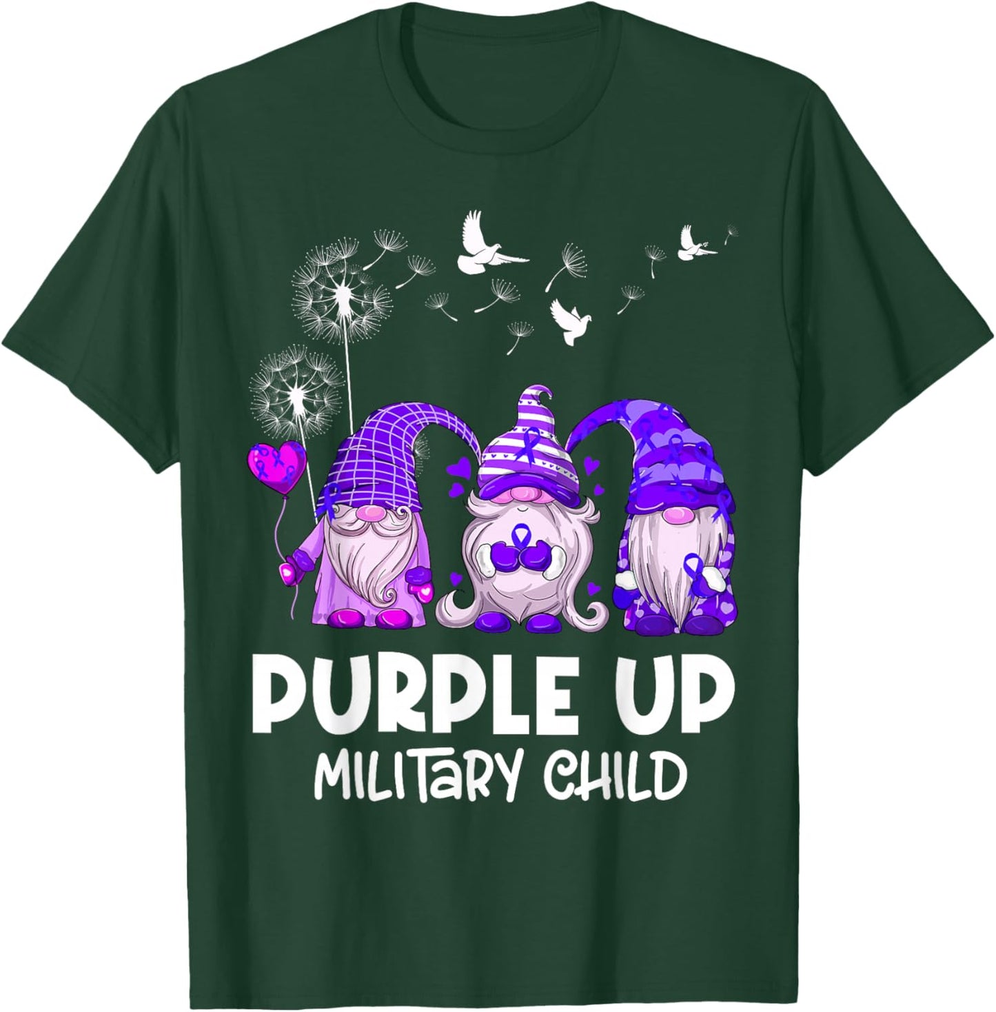 Purple Up For Military Kids - Gnome Military Child Month T-Shirt - T-Shirt | Forest