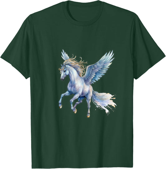 Pegasus, Winged flying horse, Greek Ancient Mythology T-Shirt - T-Shirt | Forest