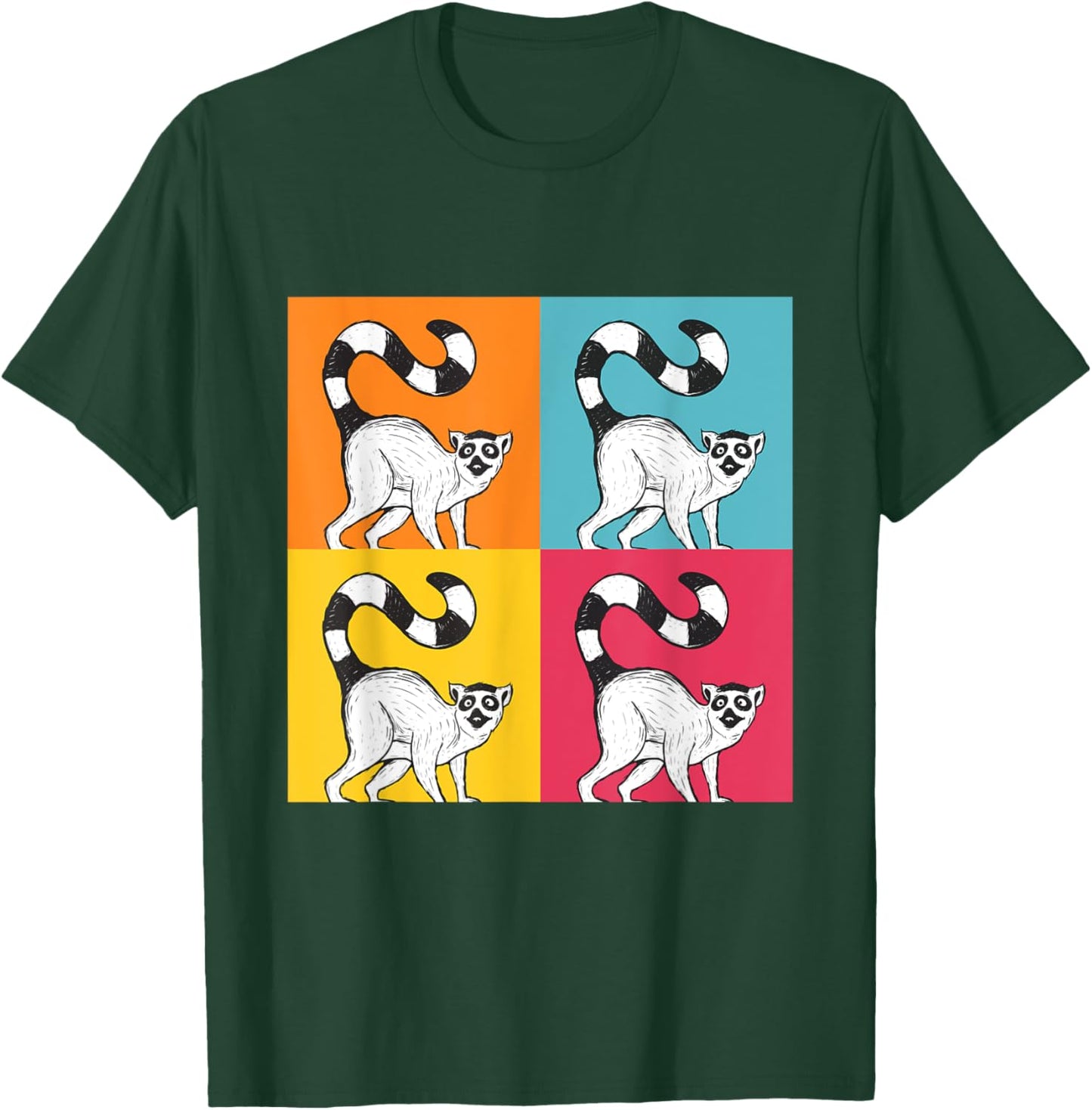 Lemur Pop Art - Zookeeper Animal Researcher Lemur Lover T-Shirt - T-Shirt | Forest