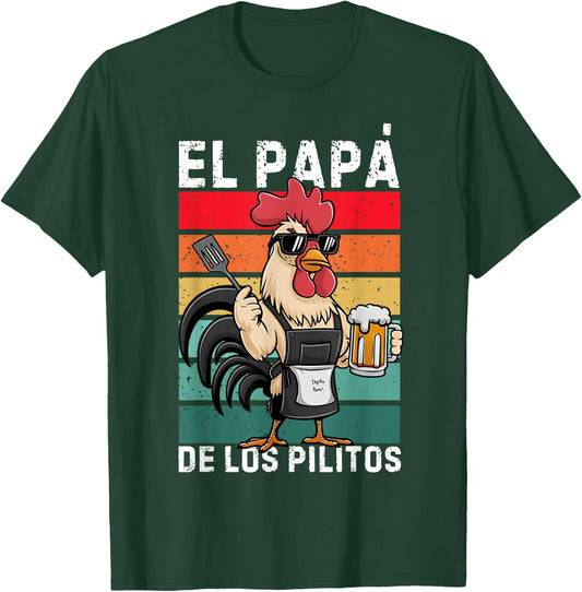 Retro El Papa de lo pollitos funny Spanish Dia del Padre T-Shirt - T-Shirt | Forest