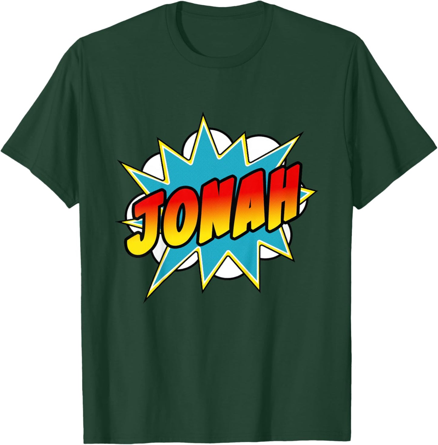Boys Jonah Name Comic Book Superhero T-Shirt - T-Shirt | Forest