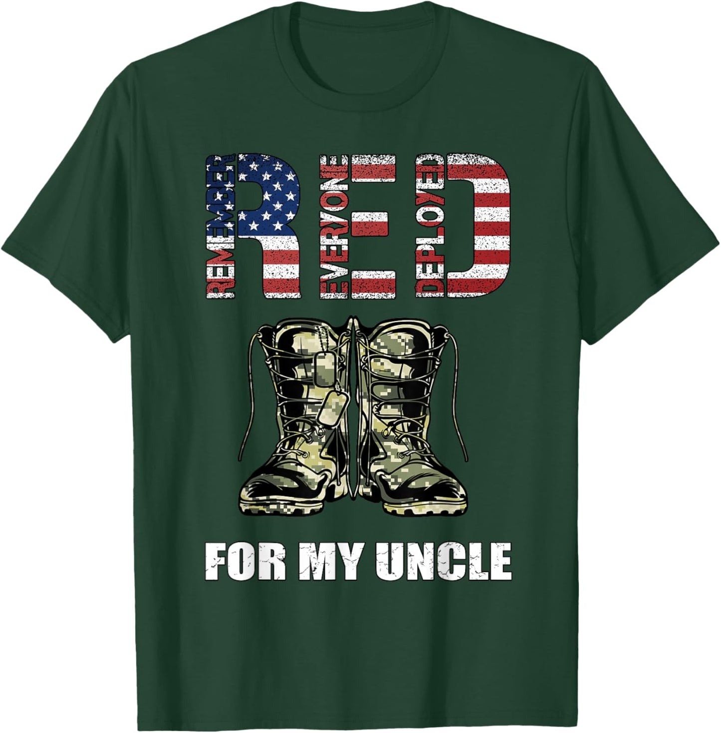 RED Friday For My Uncle Remember Everyone Deployed T-Shirt - T-Shirt | Forest
