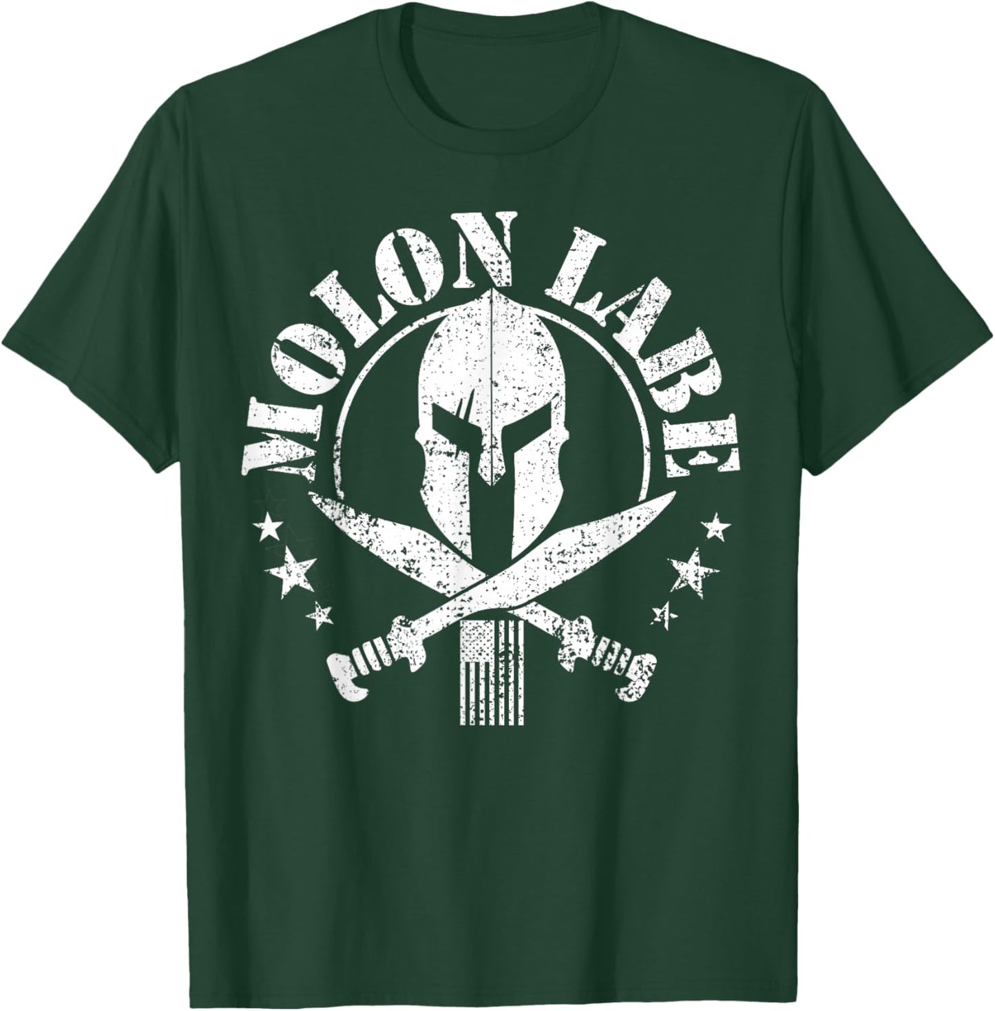 Epic Patriotic American Flag Molon Labe Spartan Military T-Shirt - T-Shirt | Forest