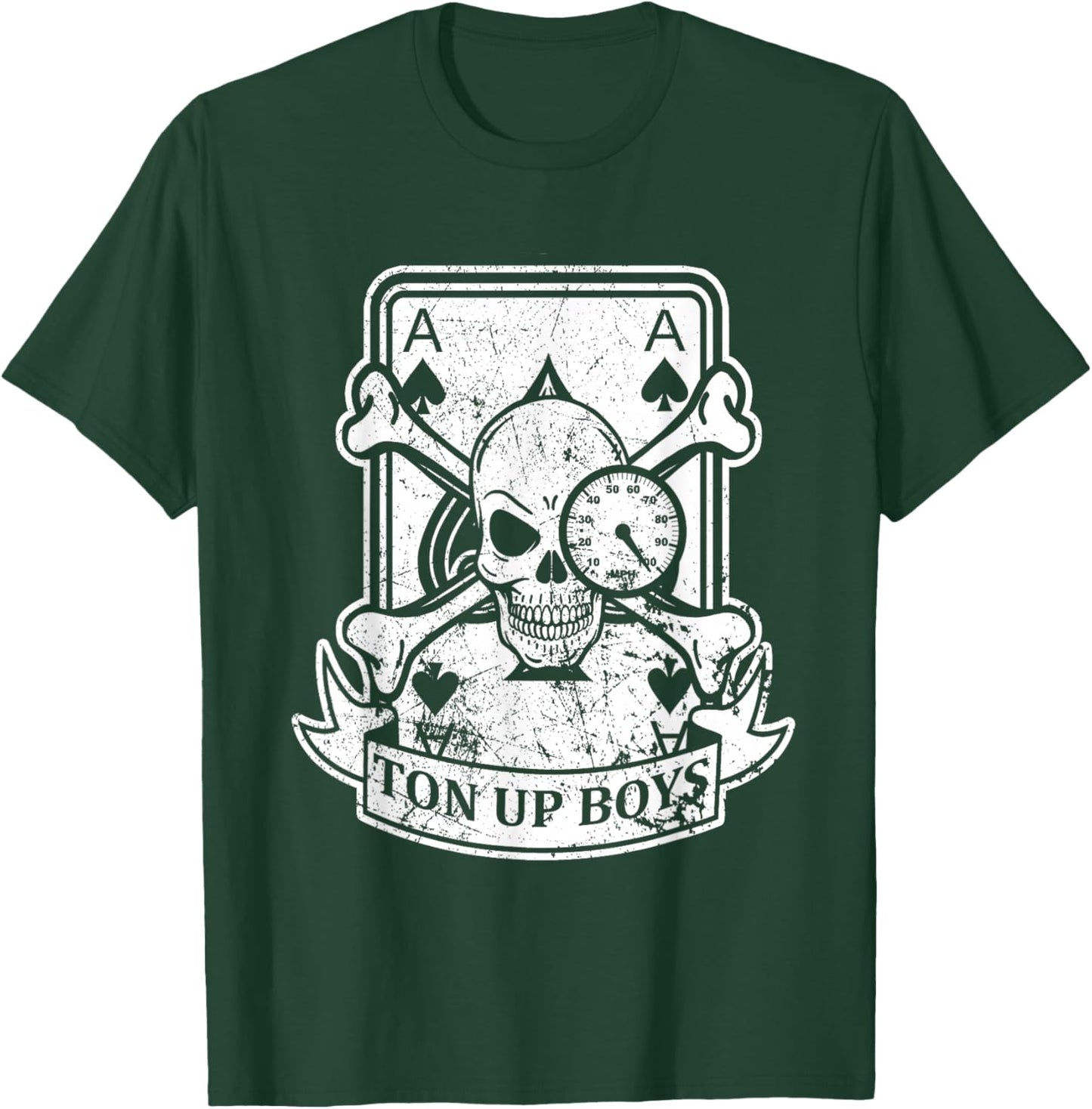 Ton Up Boys, Ace Cafe Biker Motorcyclist design T-Shirt - T-Shirt | Forest