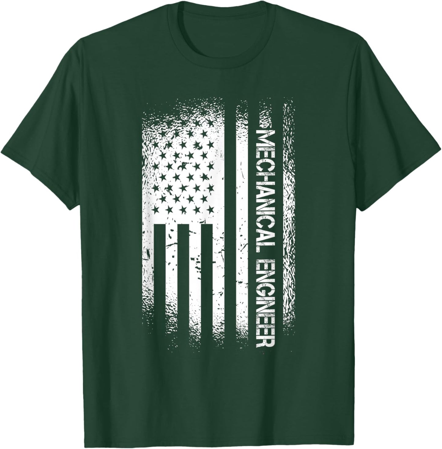 Patriotic Mechanical Engineer With American Flag T-Shirt - T-Shirt | Forest
