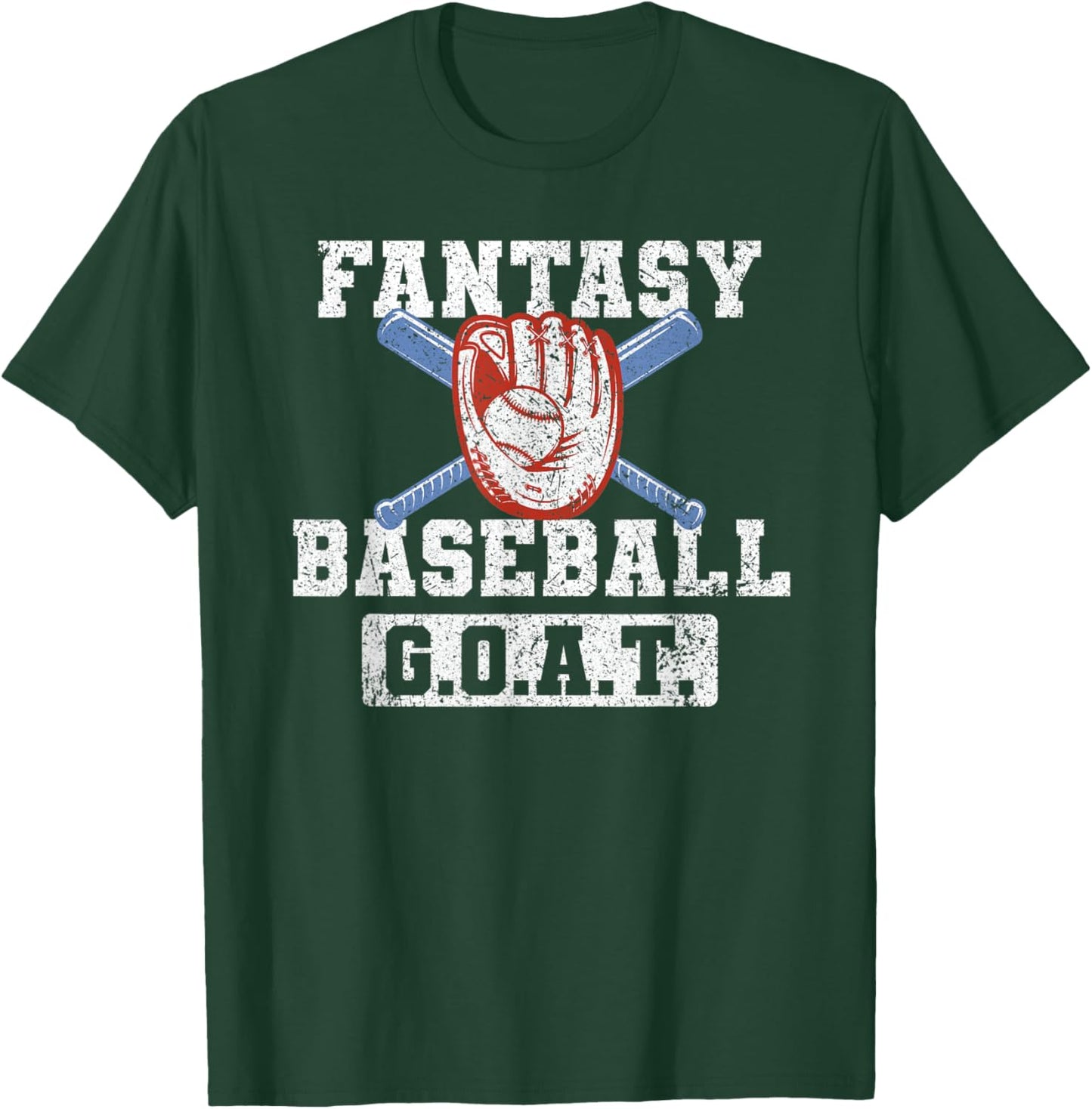 Funny Fantasy Baseball League Fantasy Baseball GOAT T-Shirt - T-Shirt | Forest
