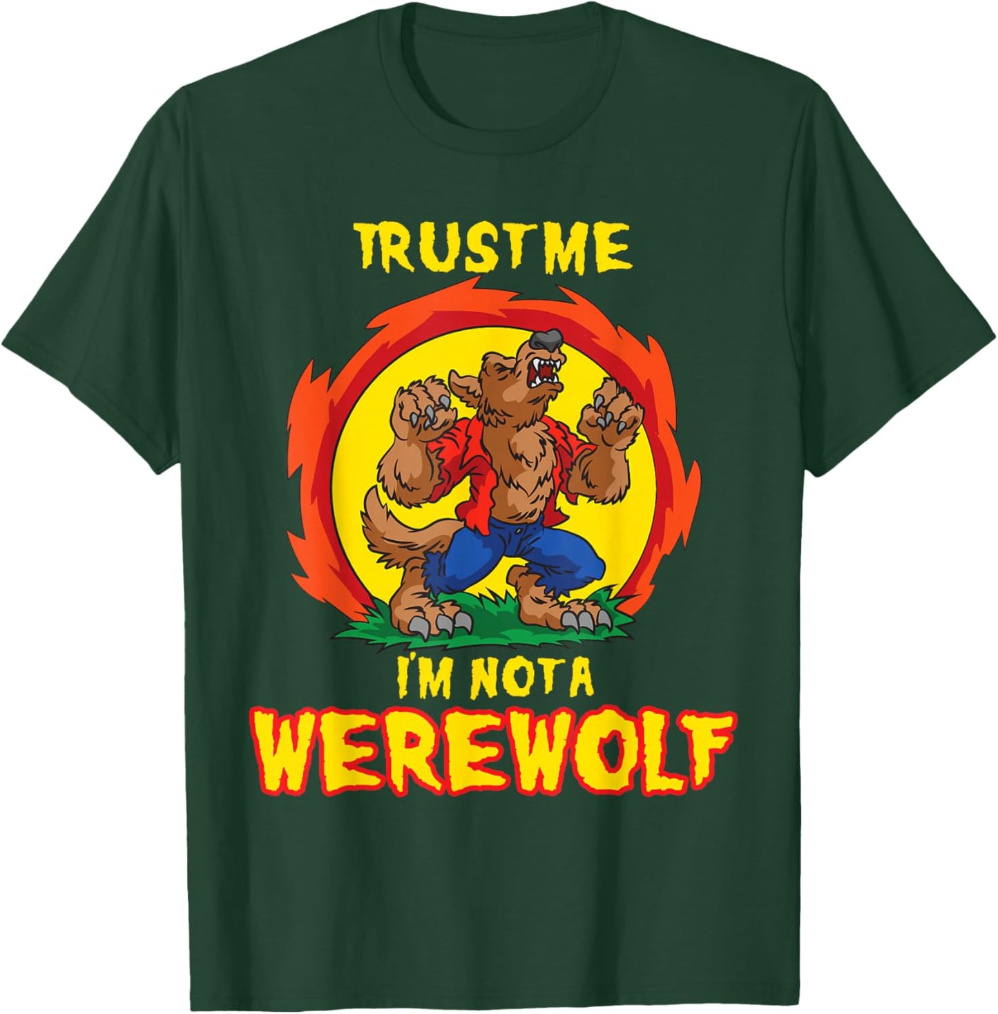 Trust Me I'am Not A Werewolf - Were Wolf Howling For Kids T-Shirt - T-Shirt | Forest