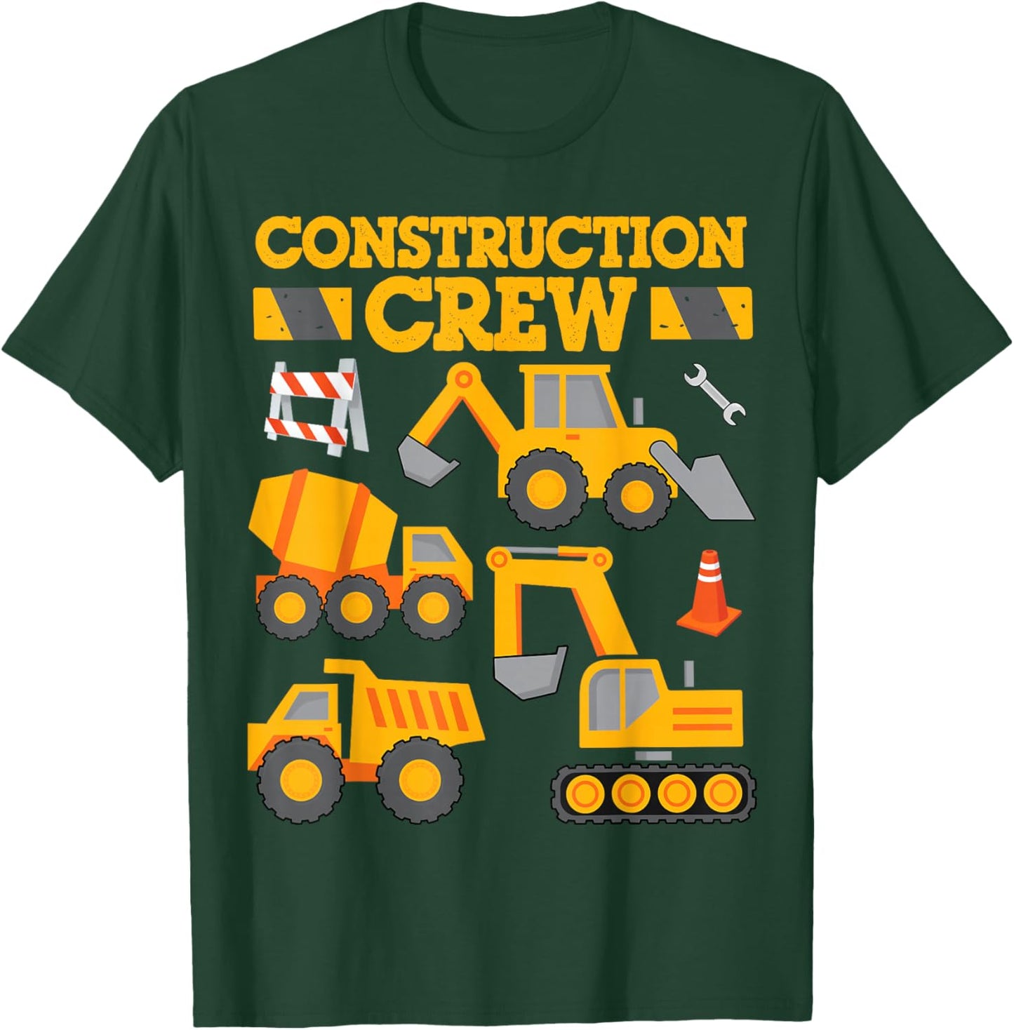 Construction Crew Worker Excavator Shirt Toddler Boys Girls T-Shirt - T-Shirt | Forest