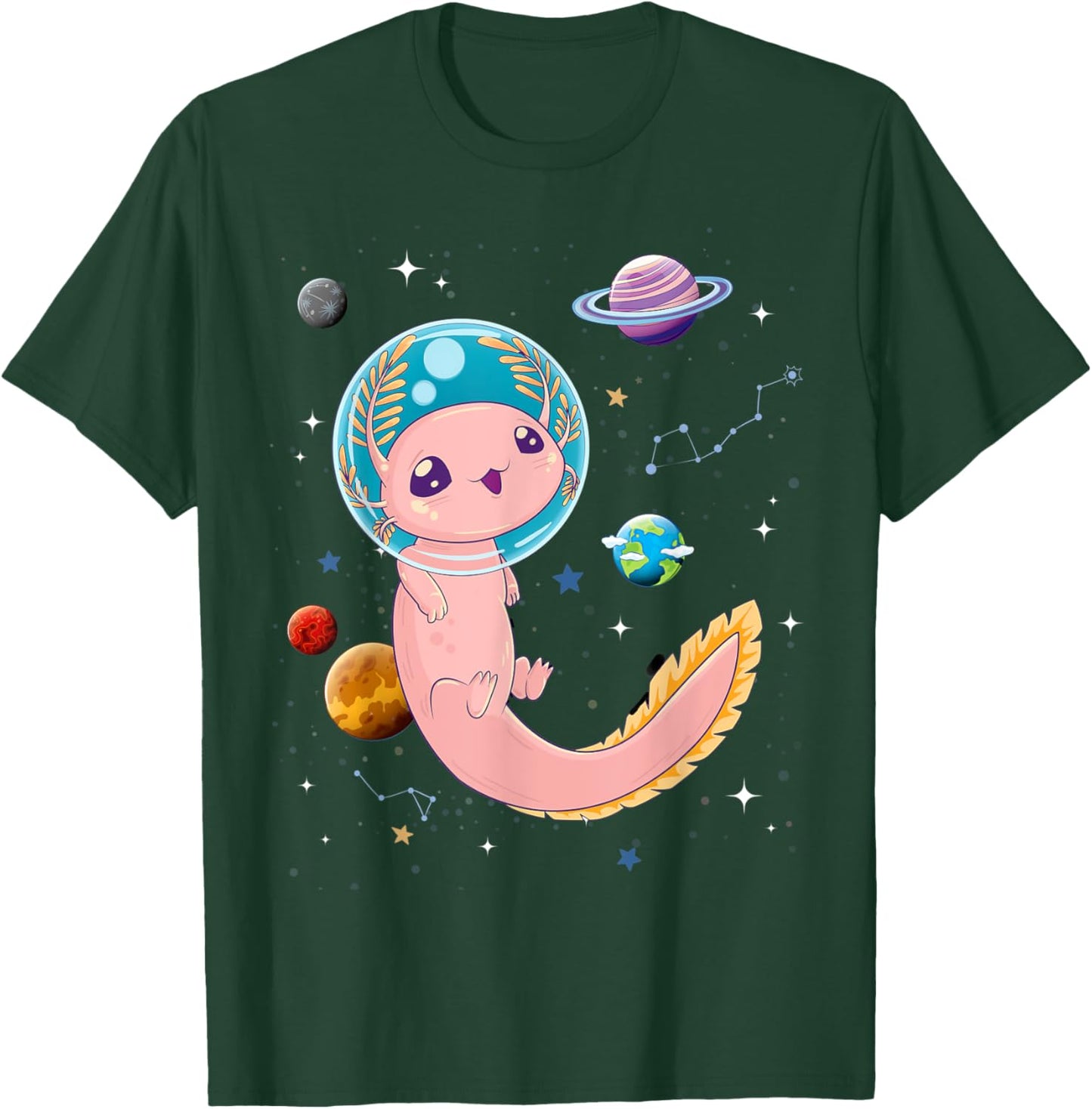 Cute Creepy Anime Pastel Goth Clothes Space Axolotl Kawaii T-Shirt - T-Shirt | Forest