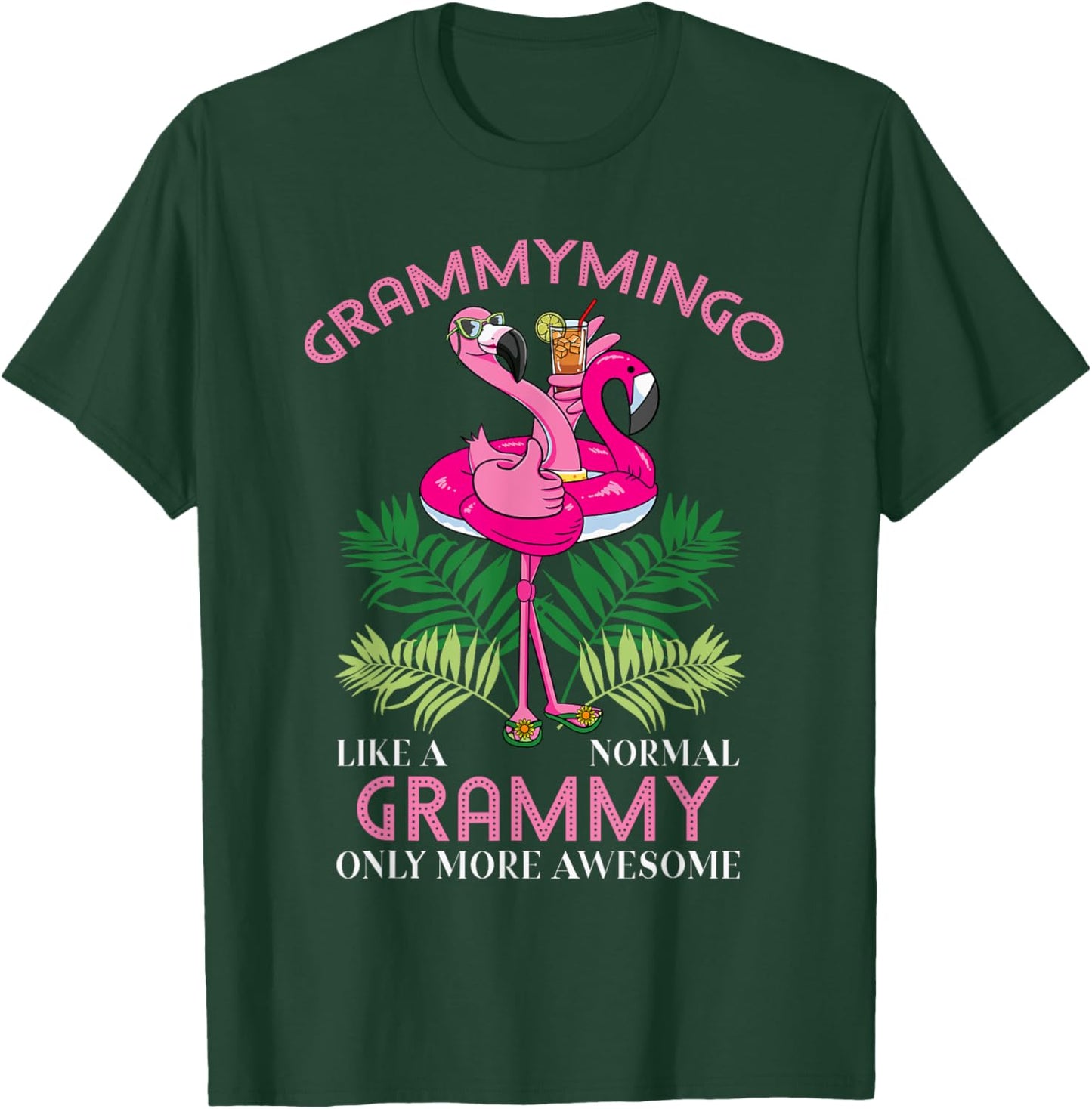 Grammymingo Grammy Flamingo Lover Grandma Grandmother Gramma T-Shirt - T-Shirt | Forest