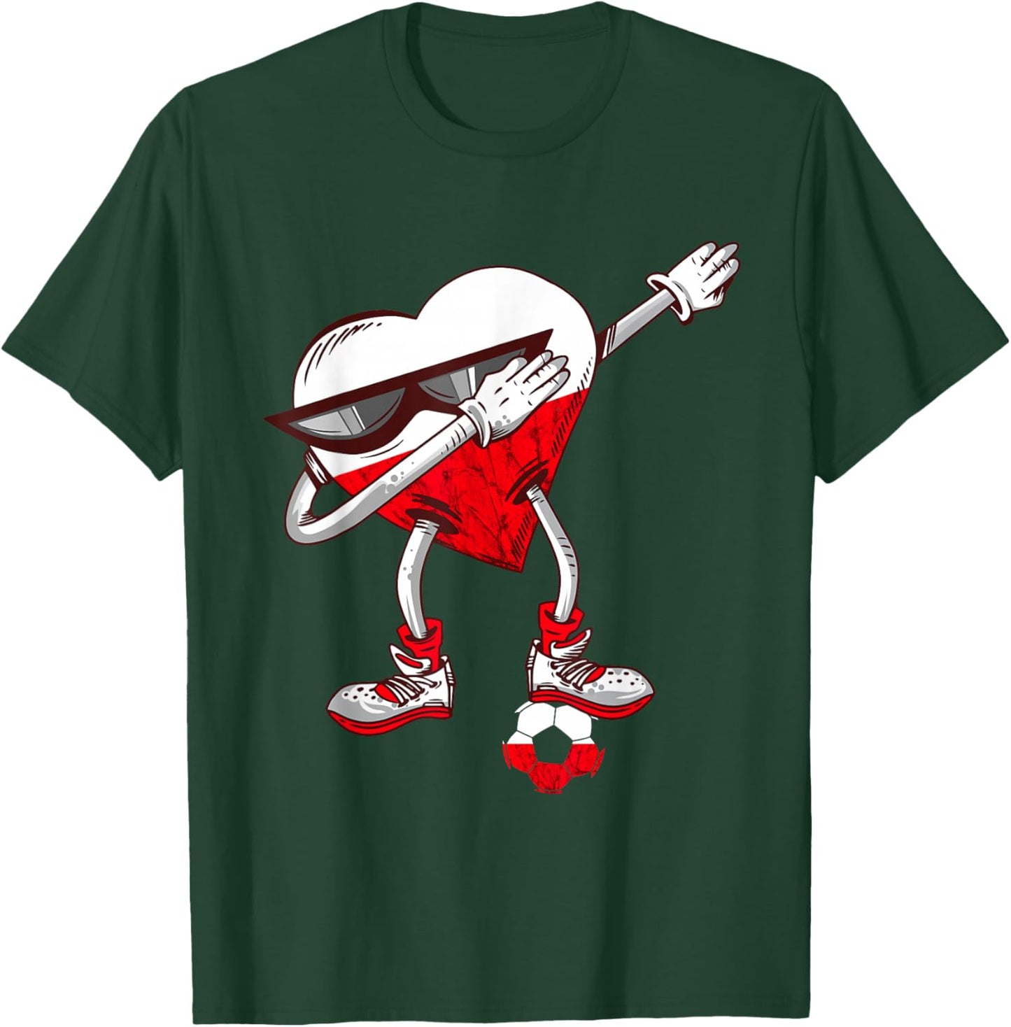 Poland Dabbing Heart Polska Polish Soccer Team Polish Pride T-Shirt - T-Shirt | Forest