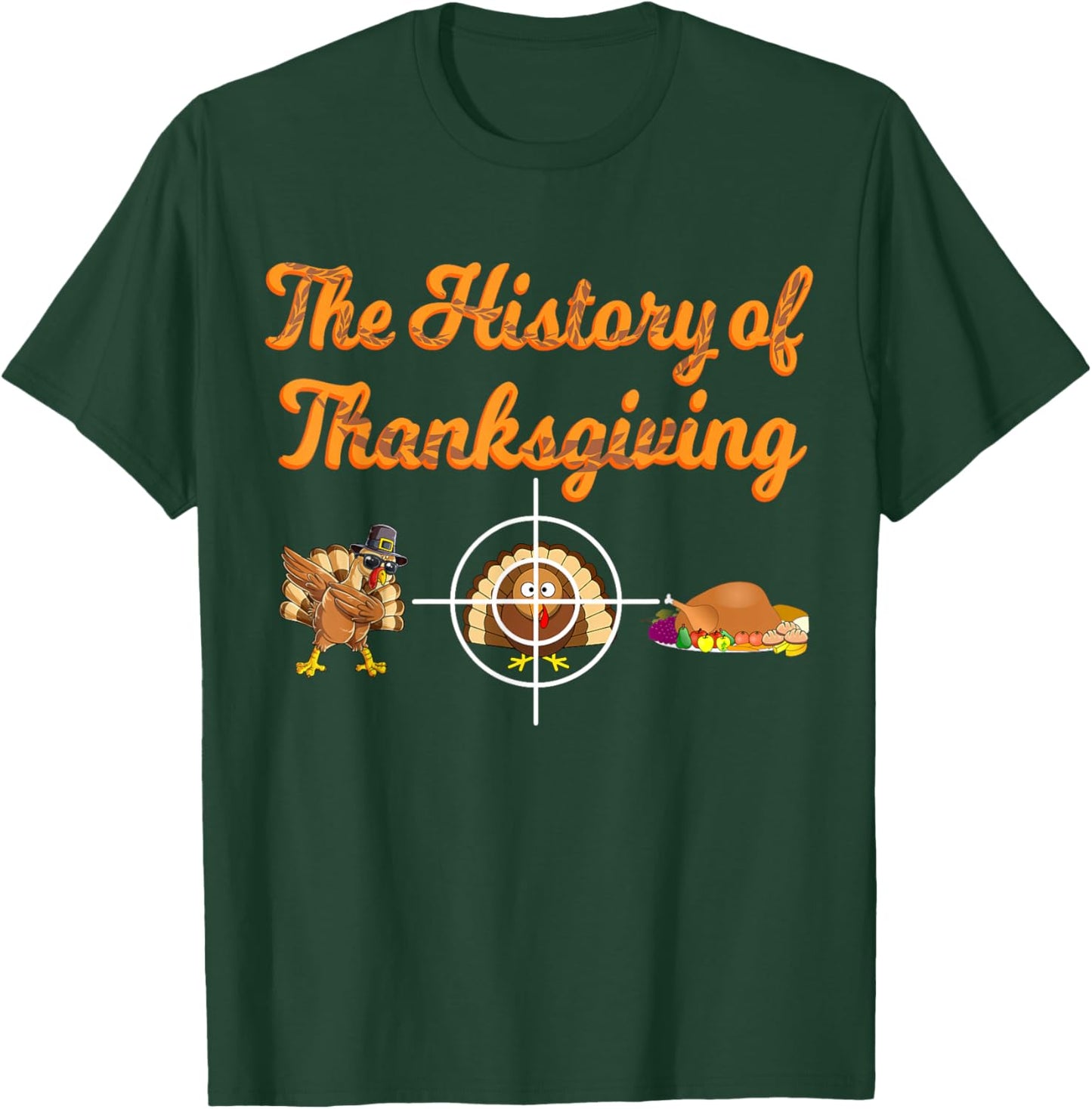 The History of Thanksgiving Day Pilgrim Boys Girls Turkey T-Shirt - T-Shirt | Forest