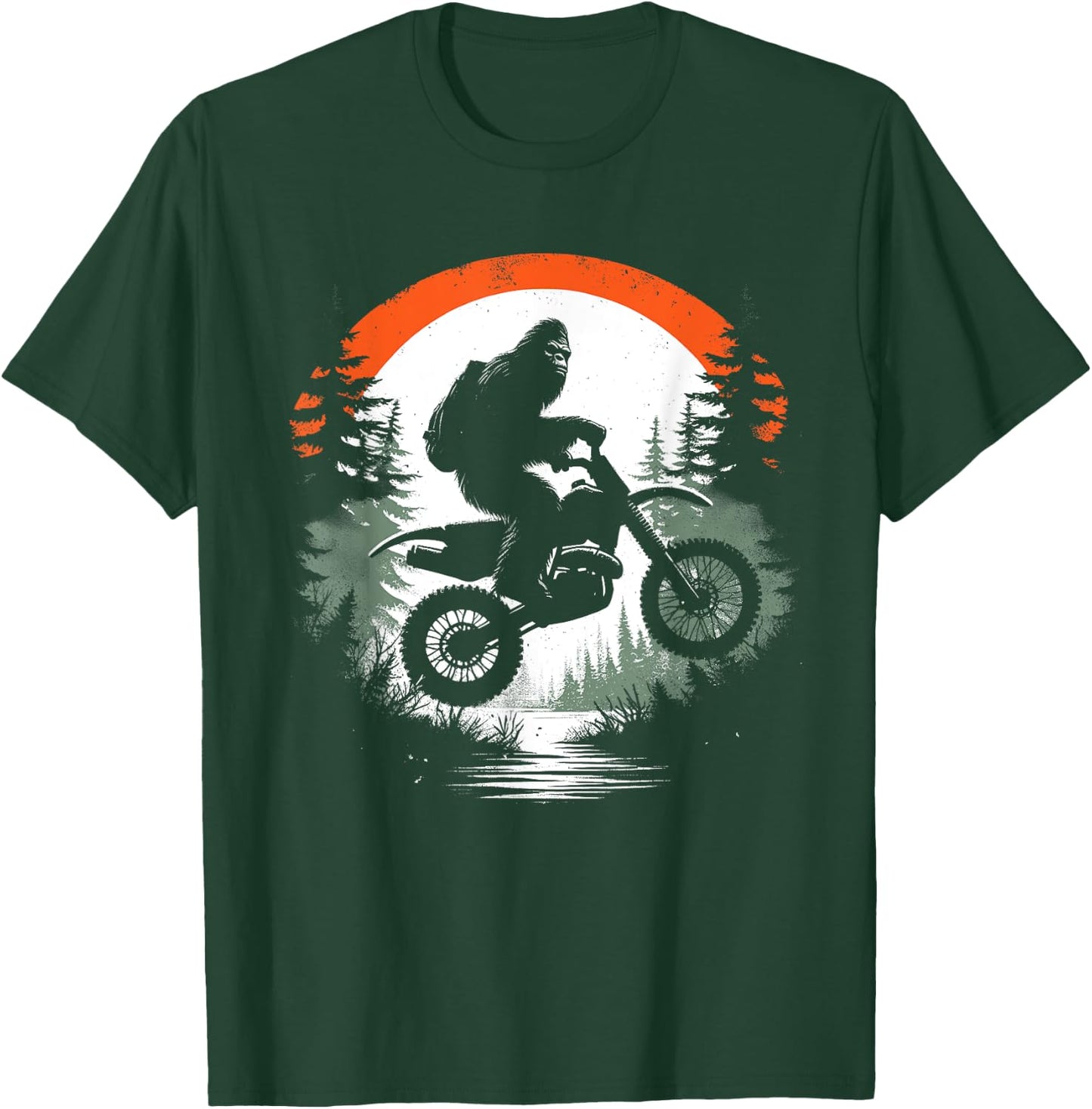 Bigfoot Dirtbike - Funny Bigfoot Sasquatch Bike Lover T-Shirt - T-Shirt | Forest