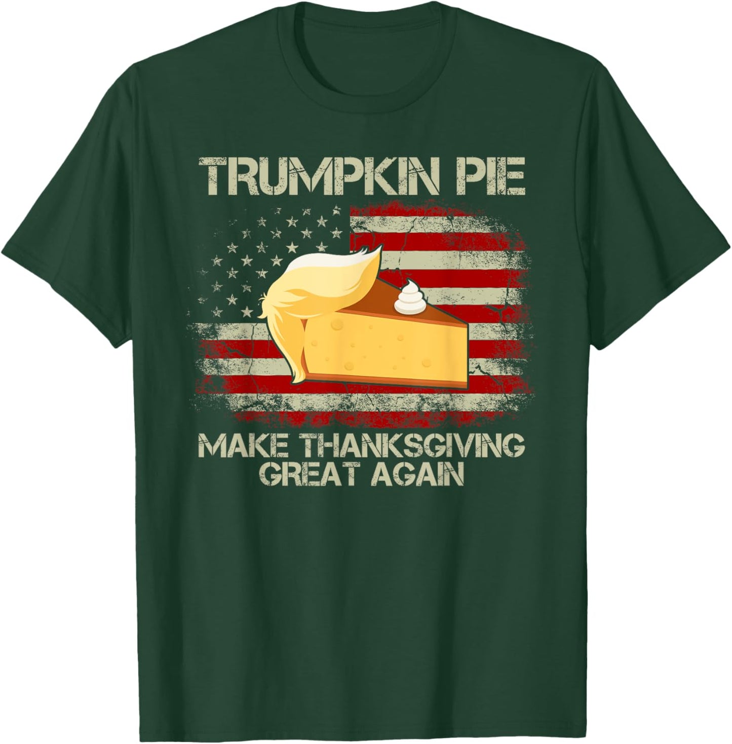 Vintage USA Flag Trumpkin Pie Make Thanksgiving Great Again Men T-Shirt - T-Shirt | Forest