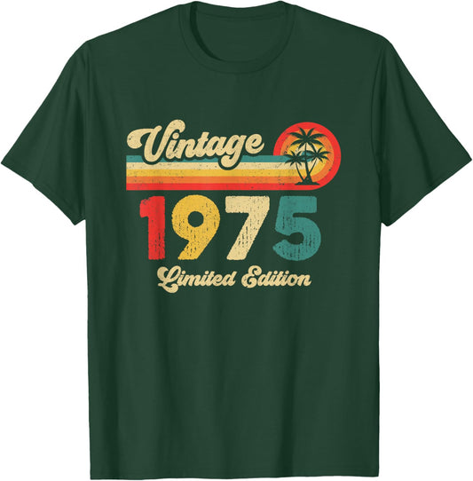 Vintage 1975 Birthday Men Women Retro Legend Since 1975 T-Shirt - T-Shirt | Forest