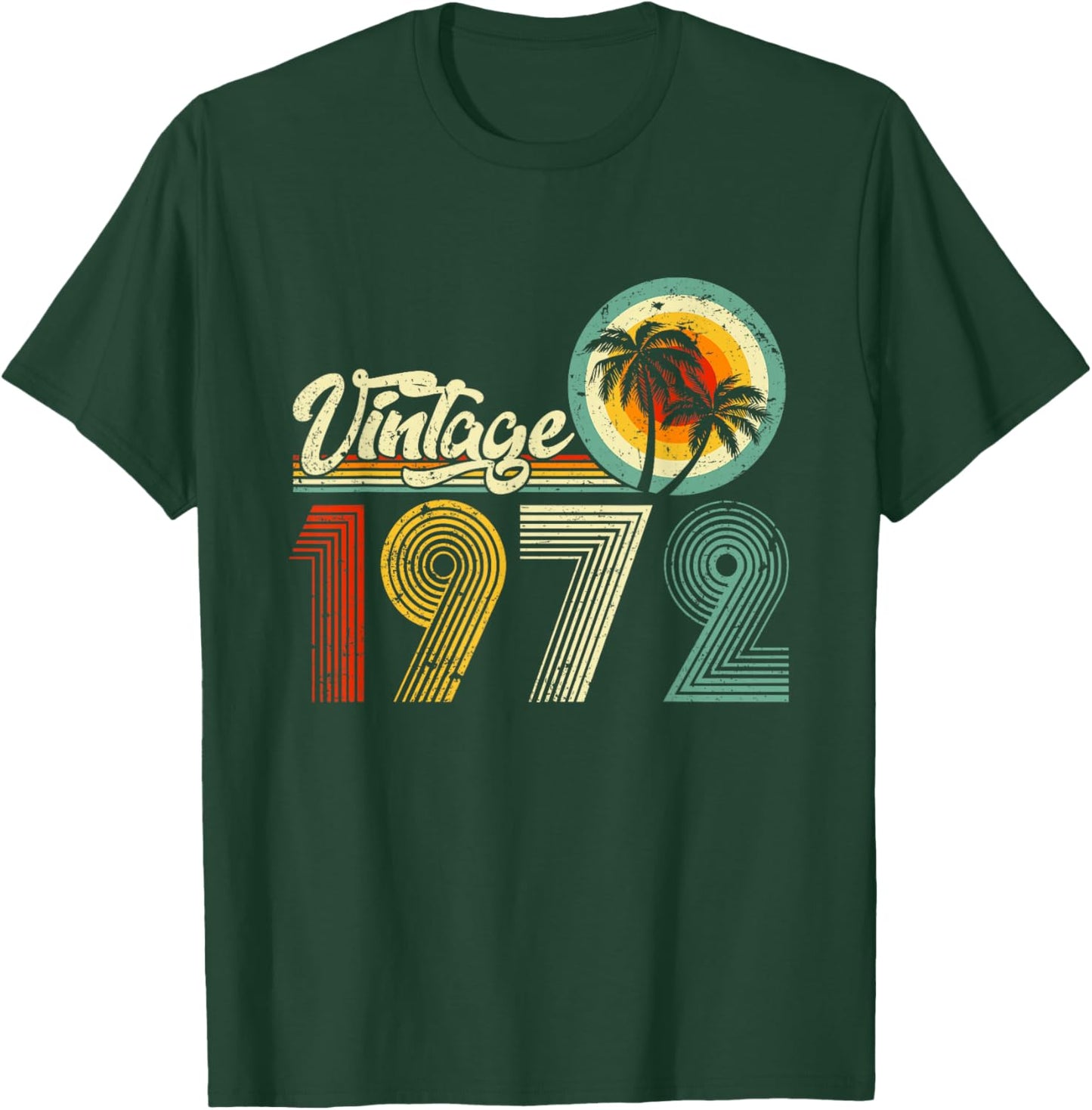 50 Year Old Gift Men Women Vintage 1972 50th Birthday Retro T-Shirt - T-Shirt | Forest