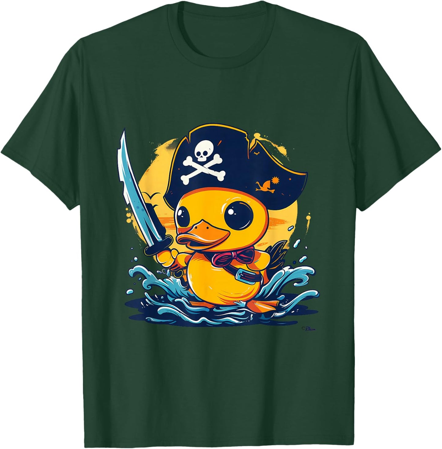 Rubber Duck Pirate Artwork Funny Rubber Duck Rubber Duckling T-Shirt - T-Shirt | Forest