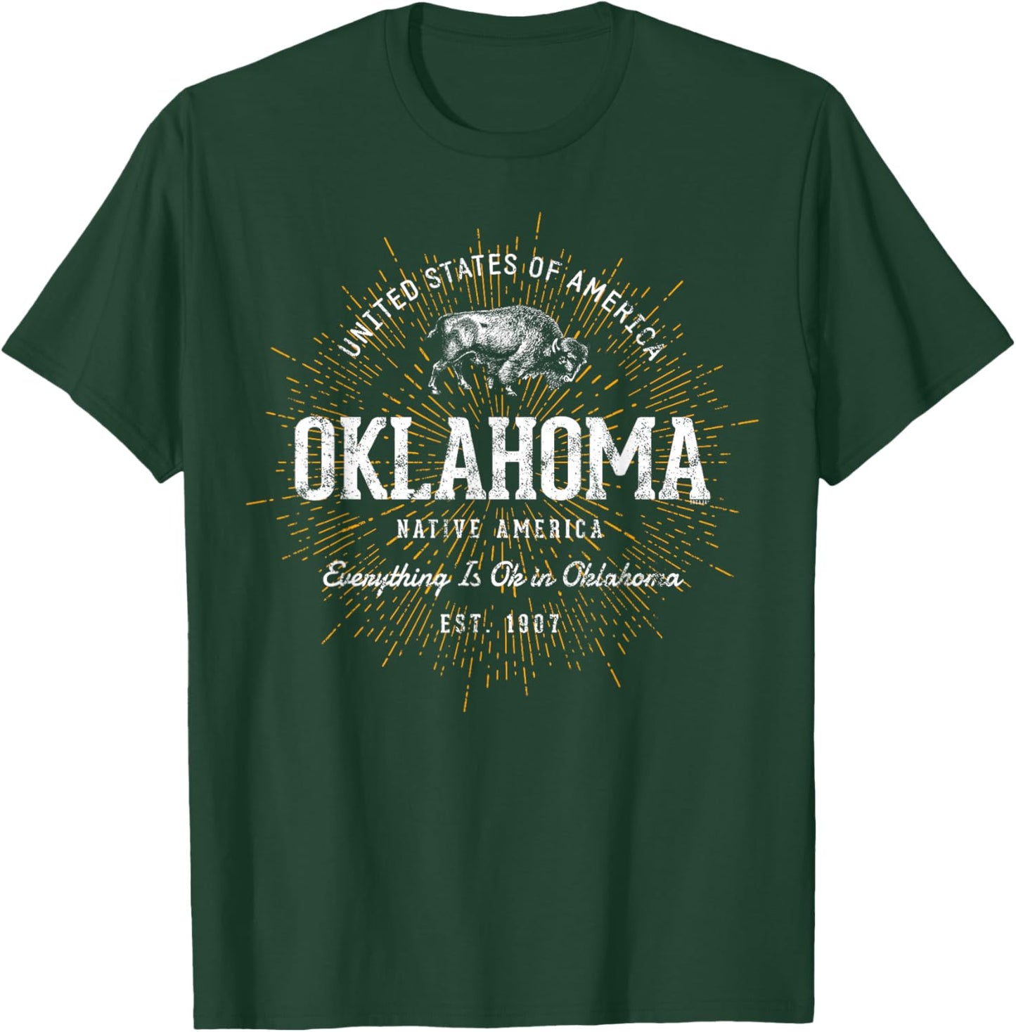 Vintage State of Oklahoma Retro T-Shirt - T-Shirt | Forest