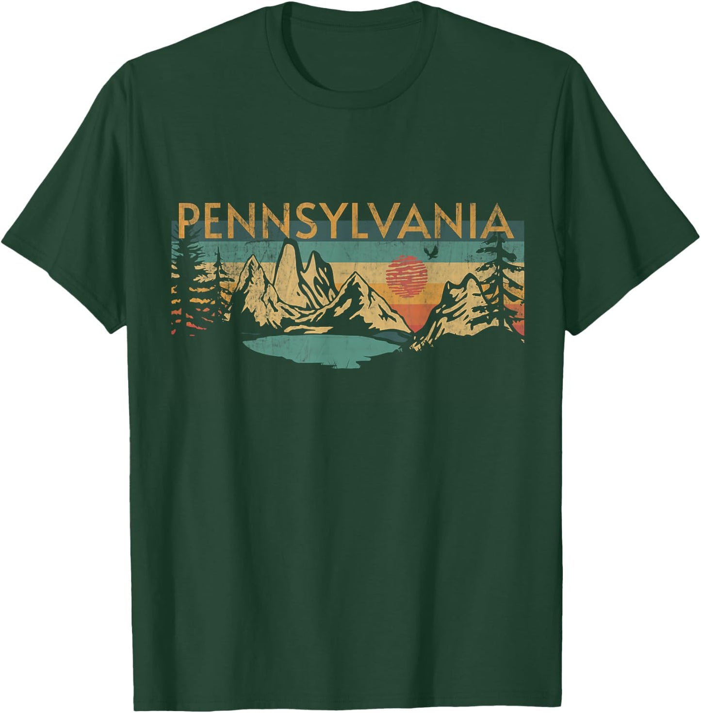 Pennsylvania , Small, Black T-Shirt - T-Shirt | Forest
