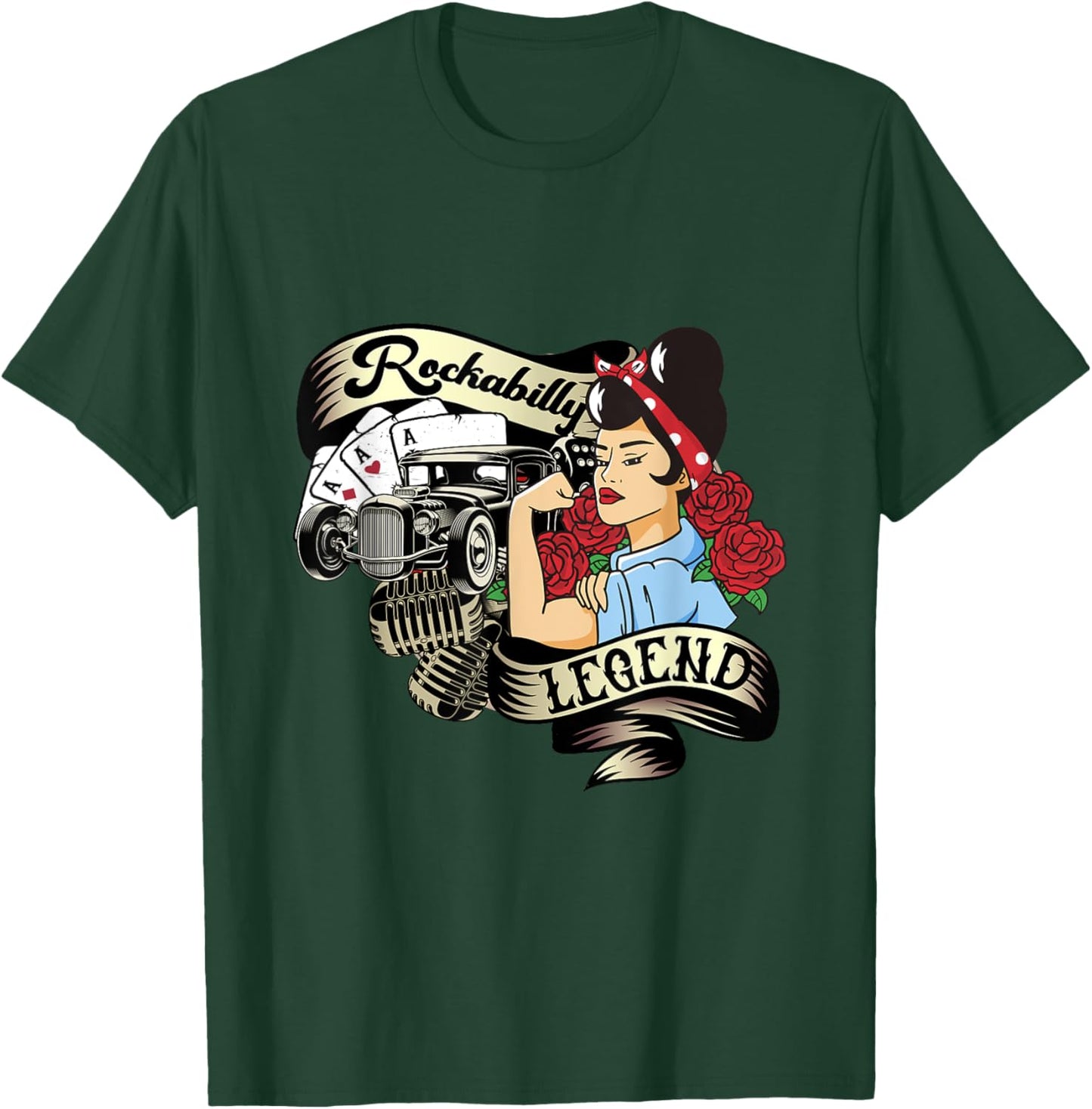 Vintage 50s RnR Design - Rockabilly Legend T-Shirt - T-Shirt | Forest