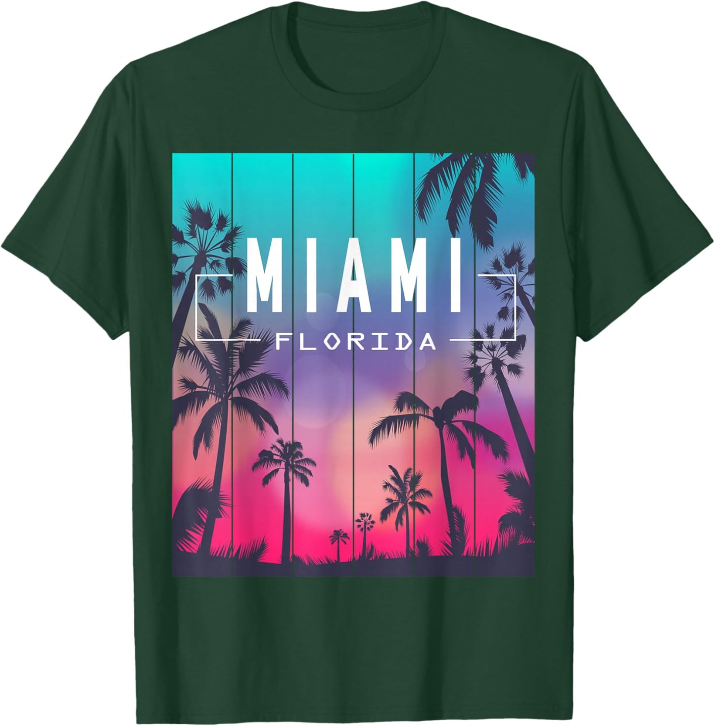 Miami Florida Sunset - I Love Miami Beach Souvenir T-Shirt - T-Shirt | Forest