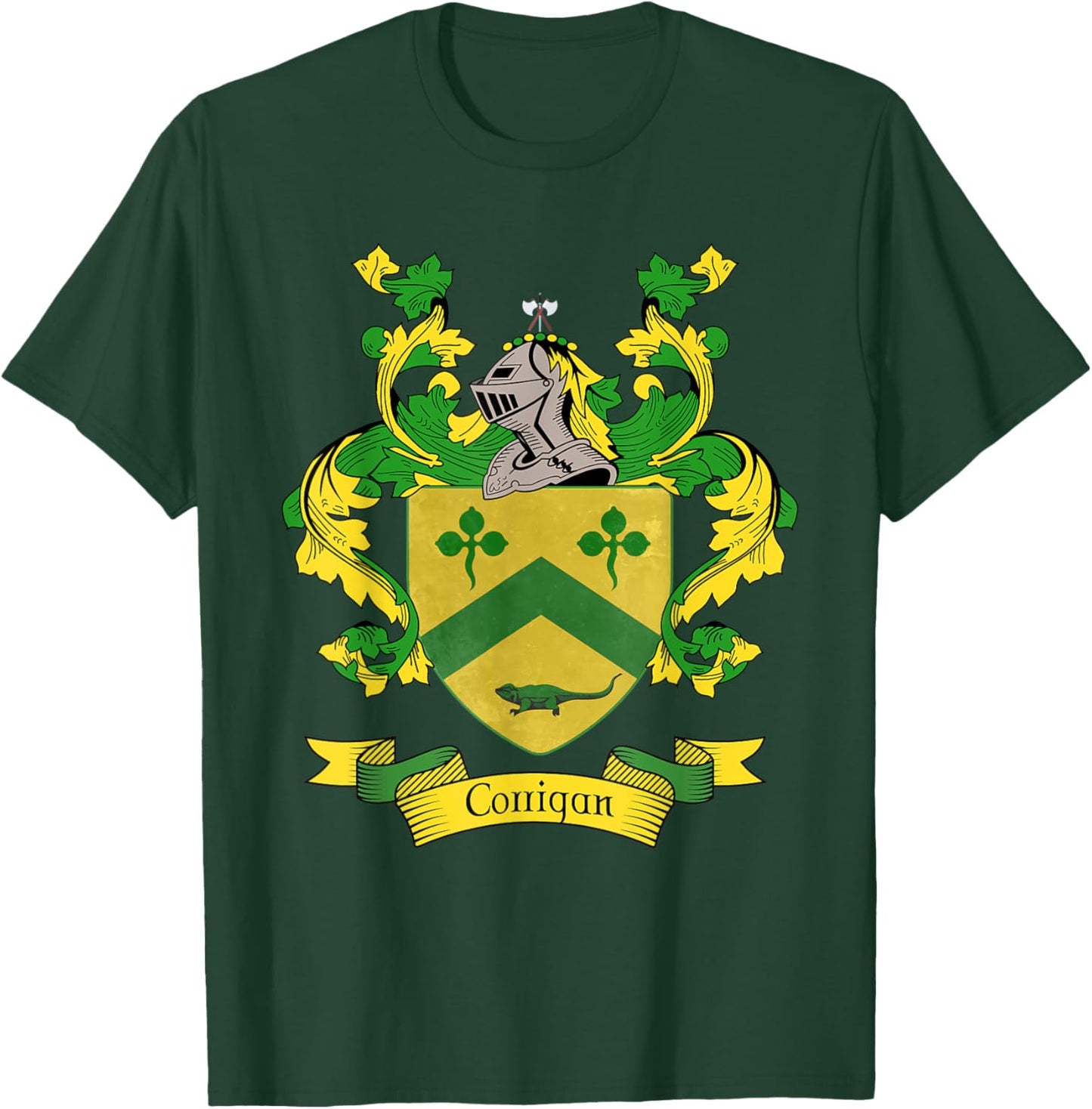 Corrigan Coat of Arms | Corrigan Surname Family Crest T-Shirt - T-Shirt | Forest