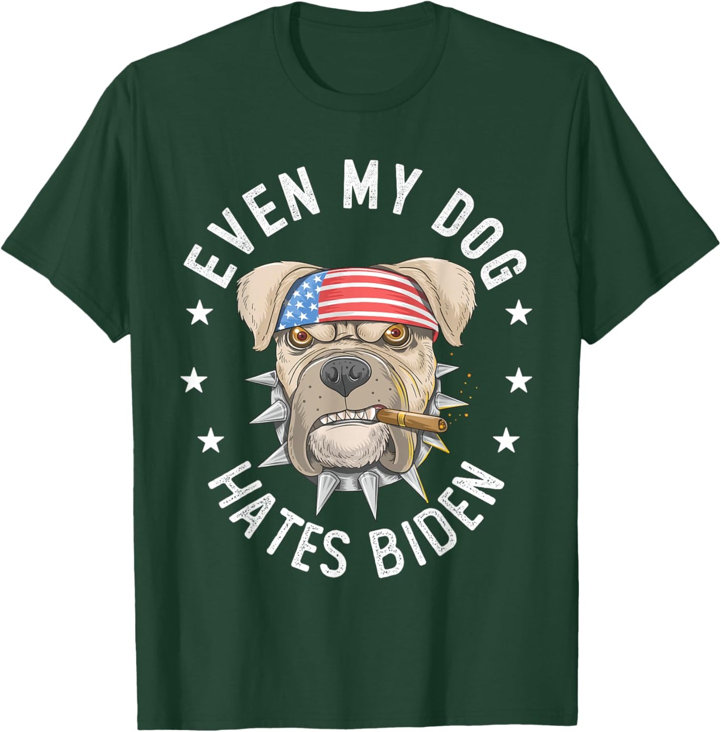 Vintage Anti Liberal Even My Dog Hates Biden Pit Bull Dog Women T-Shirt - T-Shirt | Forest