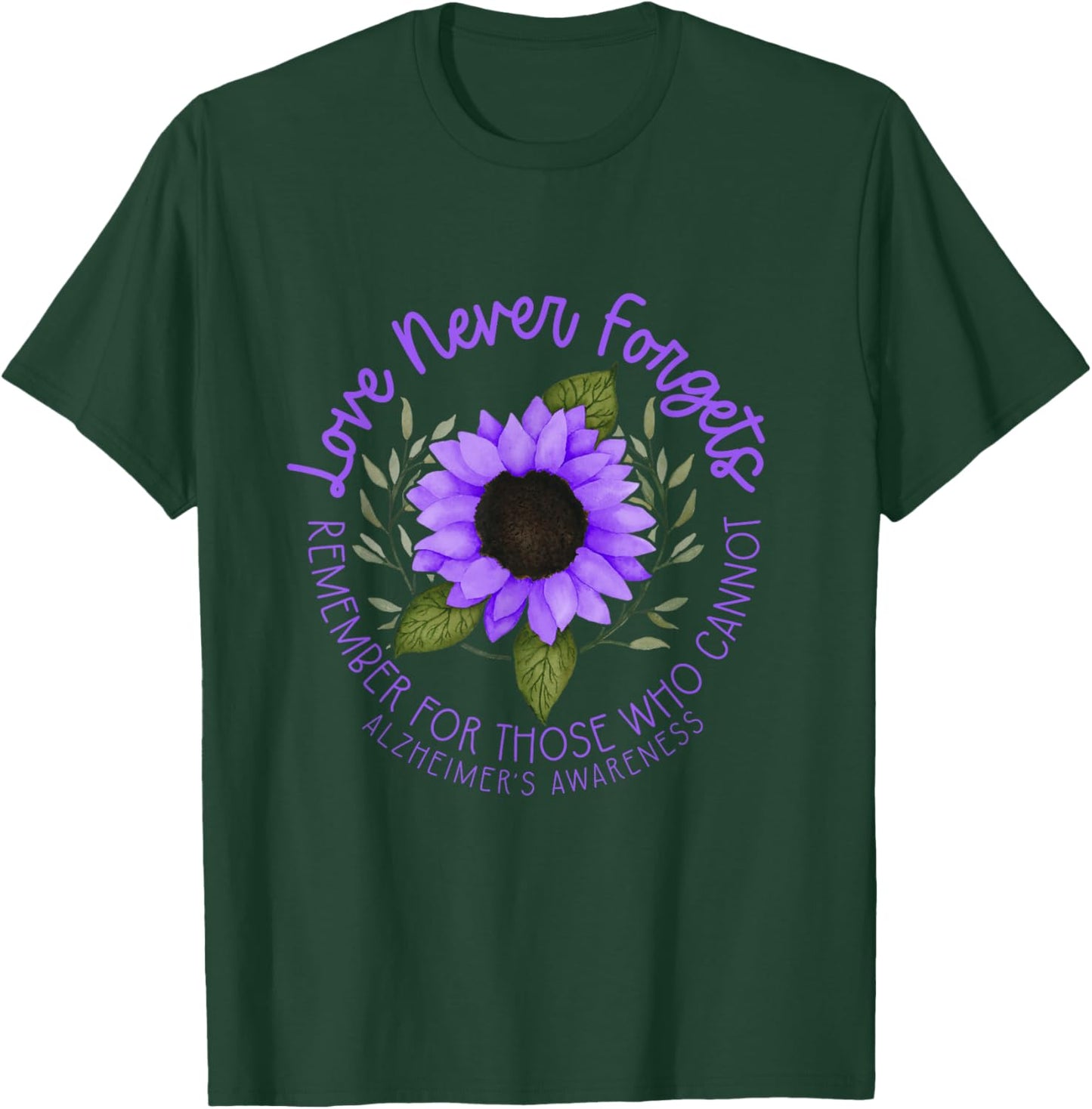 Alzheimer Awareness Purple Sunflower Small T-Shirt - T-Shirt | Forest