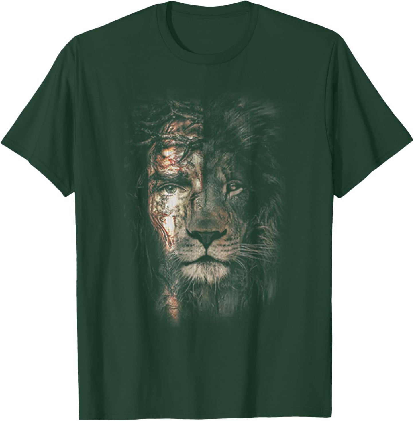 Jesus Lion Christian Cross Religion Lover T-Shirt - T-Shirt | Forest