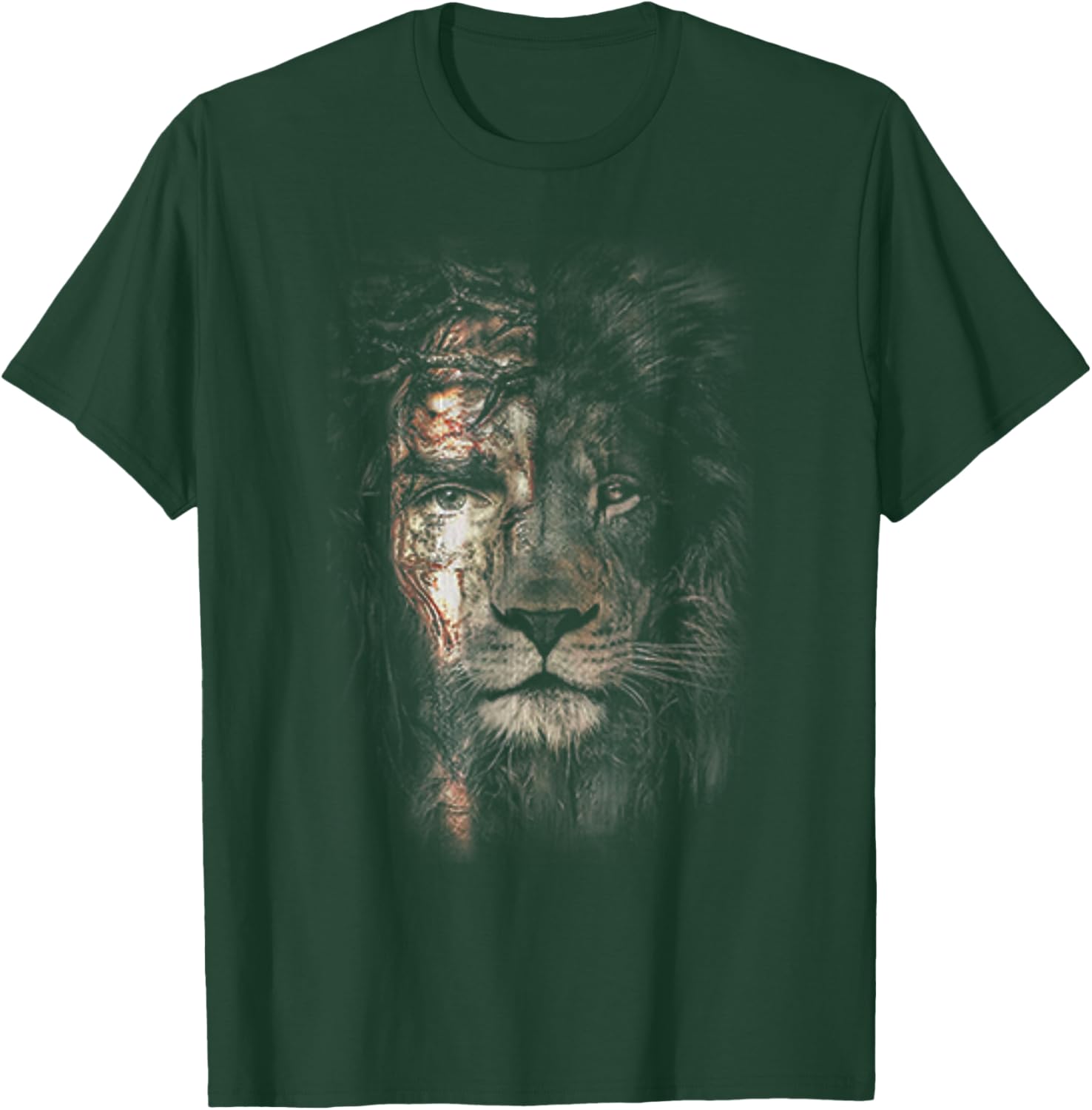 Jesus Lion Christian Cross Religion Lover T-Shirt - T-Shirt | Forest