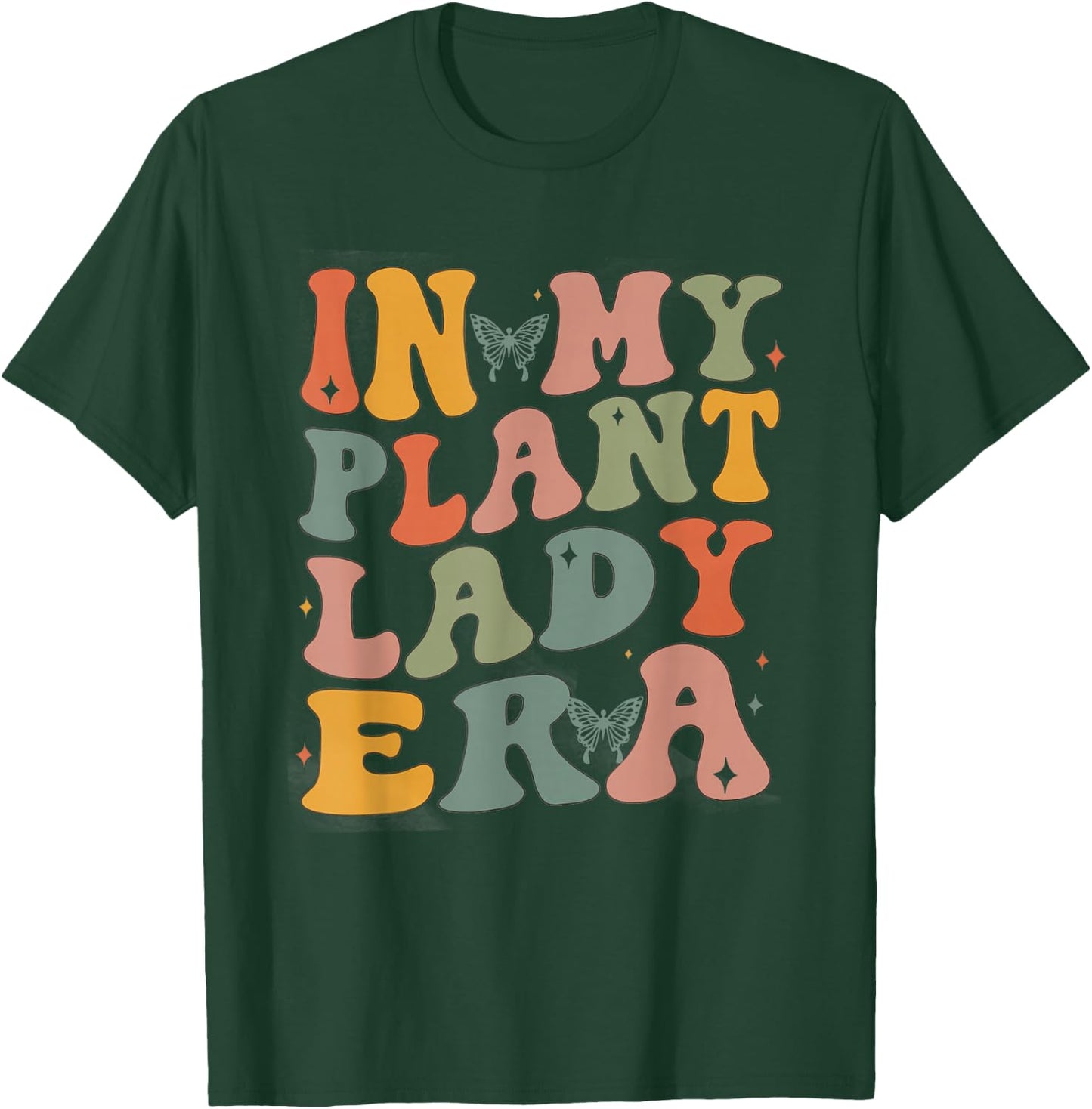 Retro Groovy in My Plant Lady Era Xmas Gardening Plant Mom T-Shirt - T-Shirt | Forest