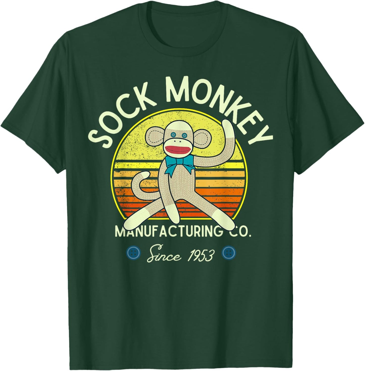 Sock Monkey Manufacturing Co. Retro Vintage Sock Monkeys T-Shirt - T-Shirt | Forest