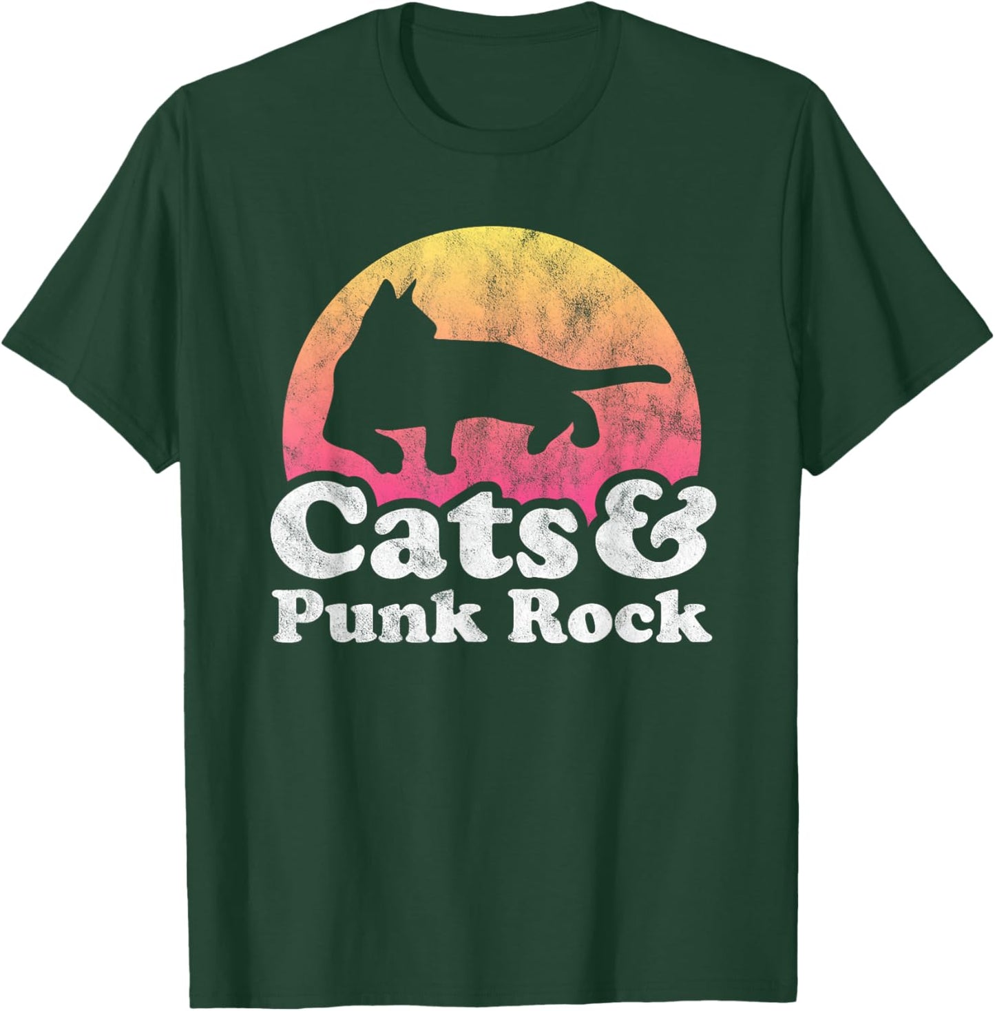 Cats and Punk Rock Men's or Women's Cat T-Shirt - T-Shirt | Forest