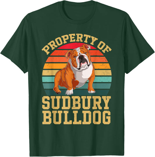 Property Of Sudbury Bulldog vintage bulldog Men Women T-Shirt - T-Shirt | Forest