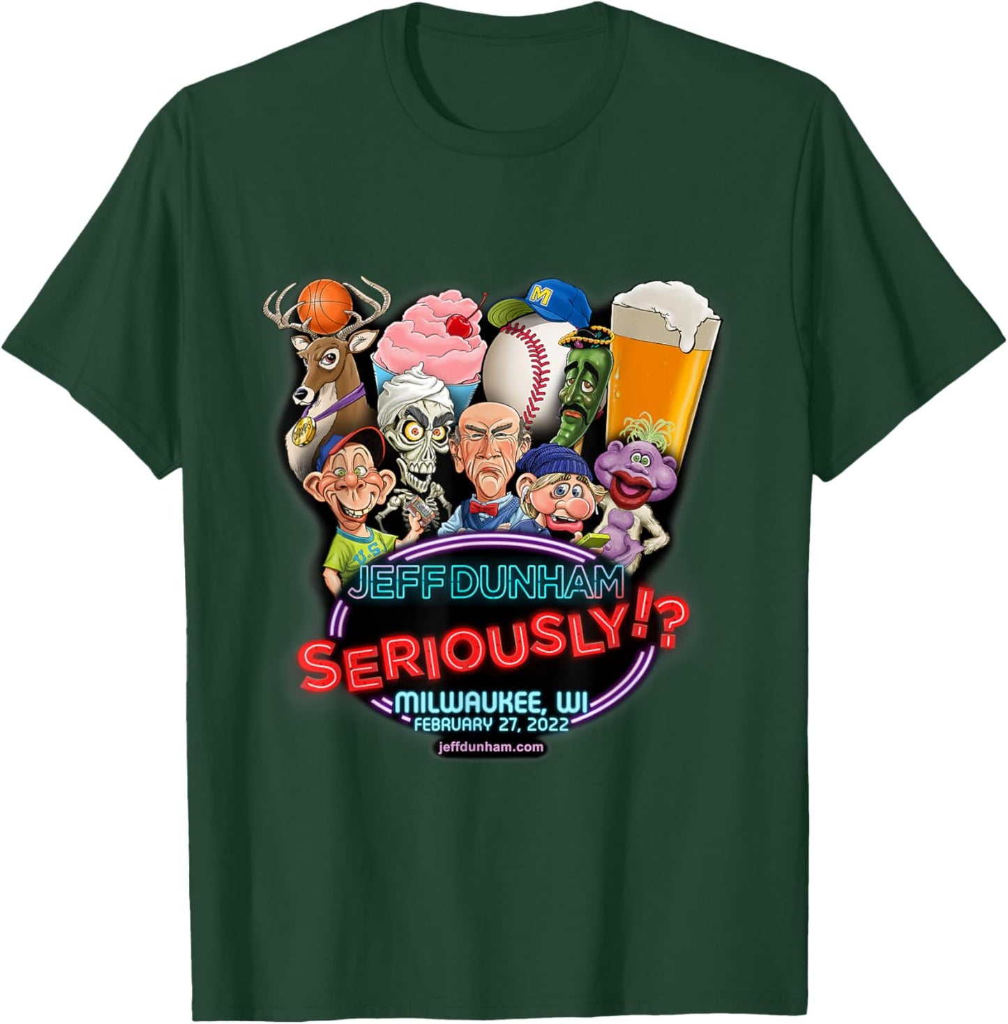 Jeff Dunham Milwaukee, WI T-Shirt - T-Shirt | Forest