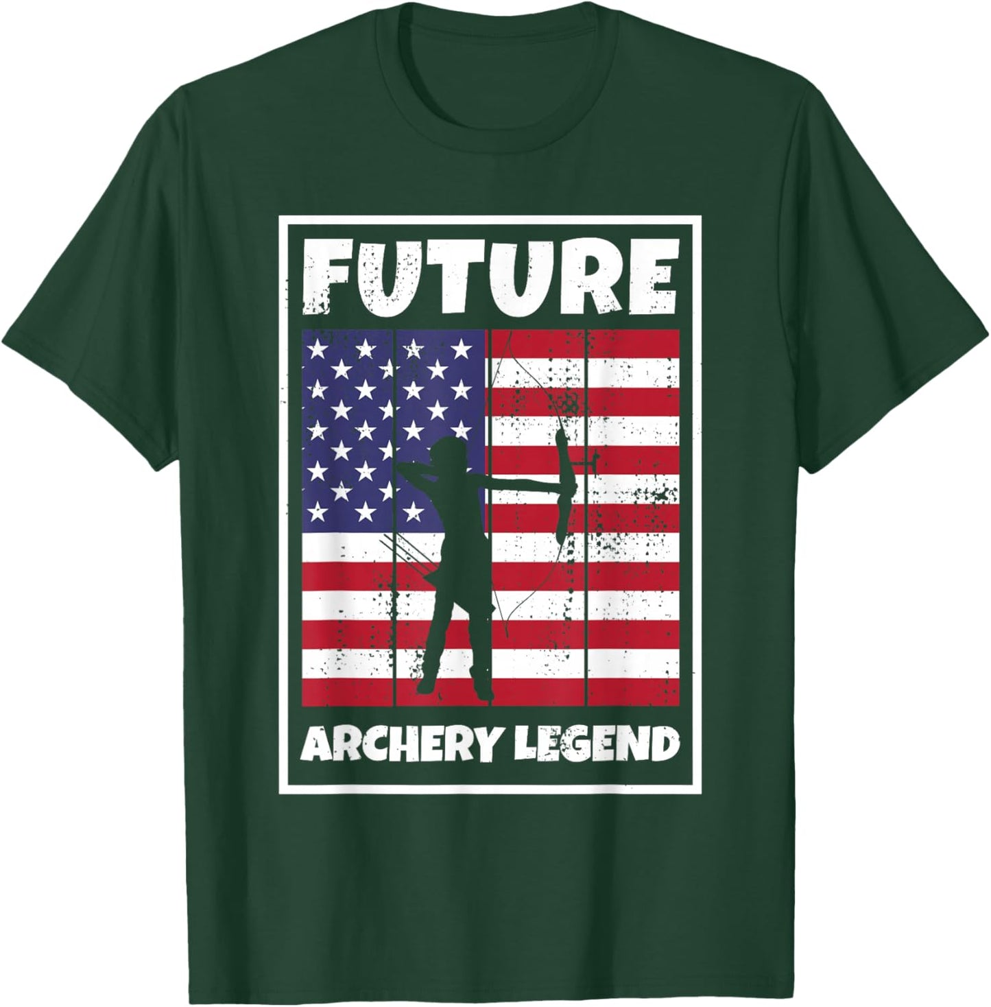 USA Archery Legend for Bow Hunting Kid Archer Youth Archery T-Shirt - T-Shirt | Forest
