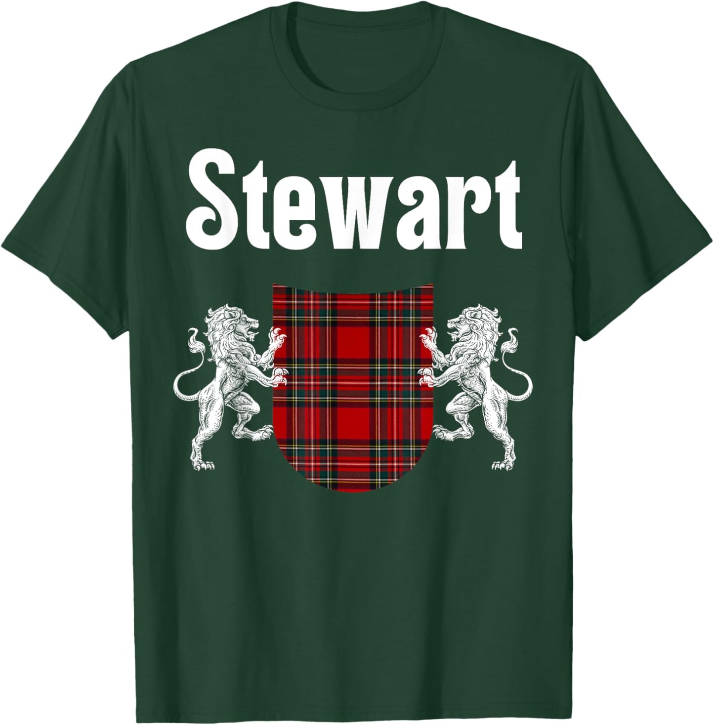 Stewart Clan Scottish Name Coat Of Arms Tartan T-Shirt - T-Shirt | Forest