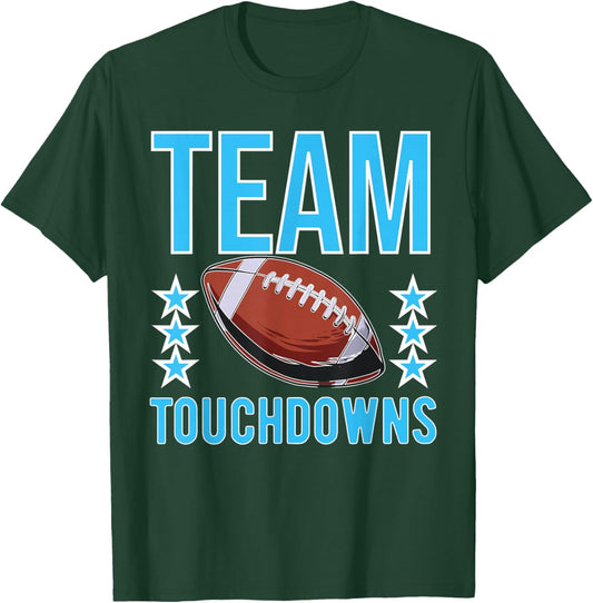 Cute Team Touchdowns gender reveal for mom and dad T-Shirt - T-Shirt | Forest