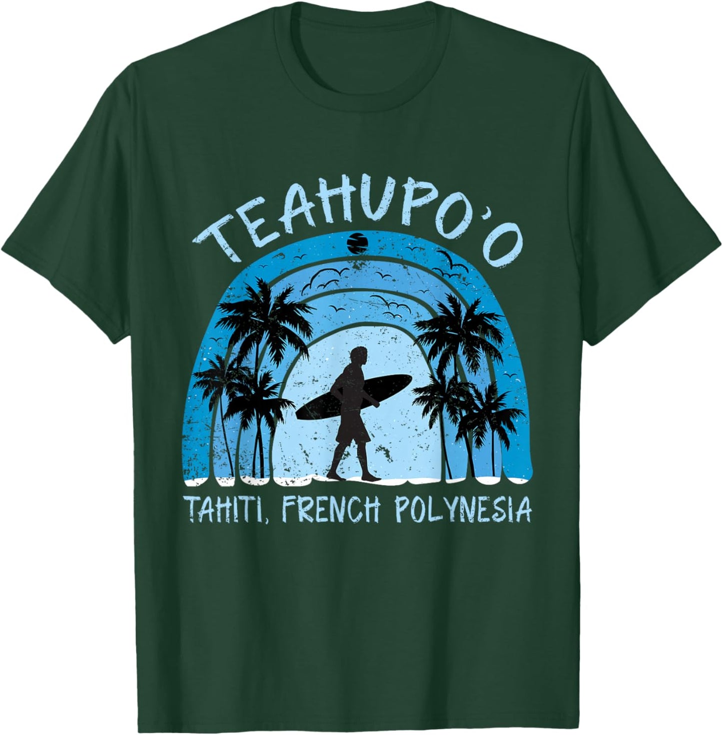 Teahupoo Shirt Surf French Polynesia Tahiti Surfing T-Shirt - T-Shirt | Forest