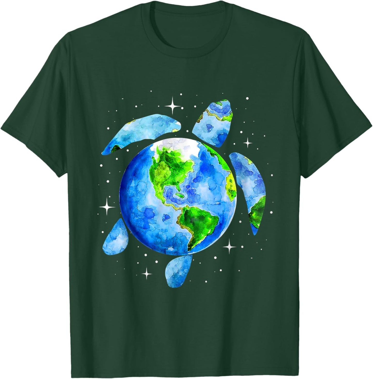 Earth Day 2022 Restore Save the Planet Earth Sea Turtle Art T-Shirt - T-Shirt | Forest