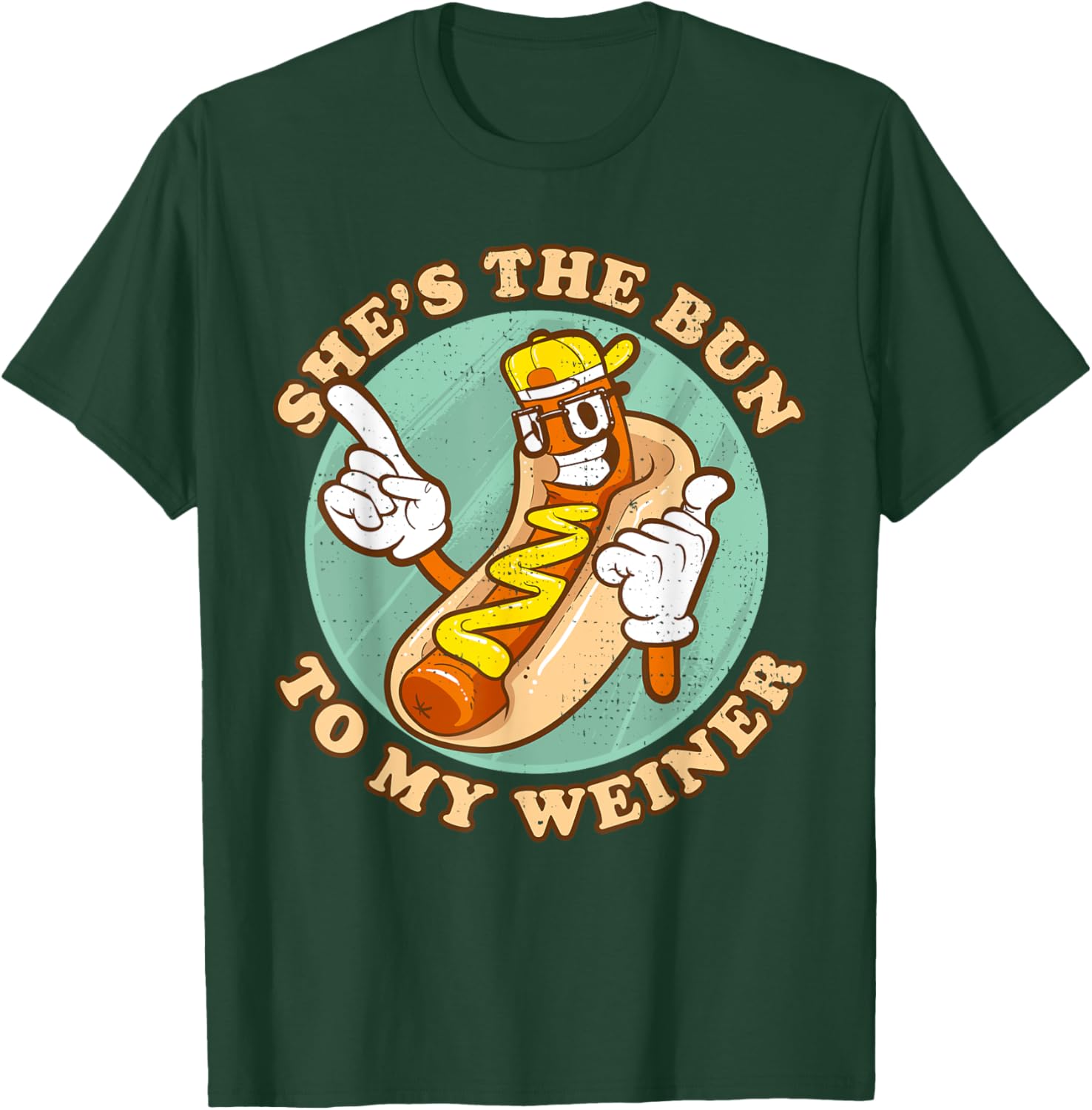 Funny She's The Bun To My Weiner Hotdog Buns Women T-Shirt - T-Shirt | Forest