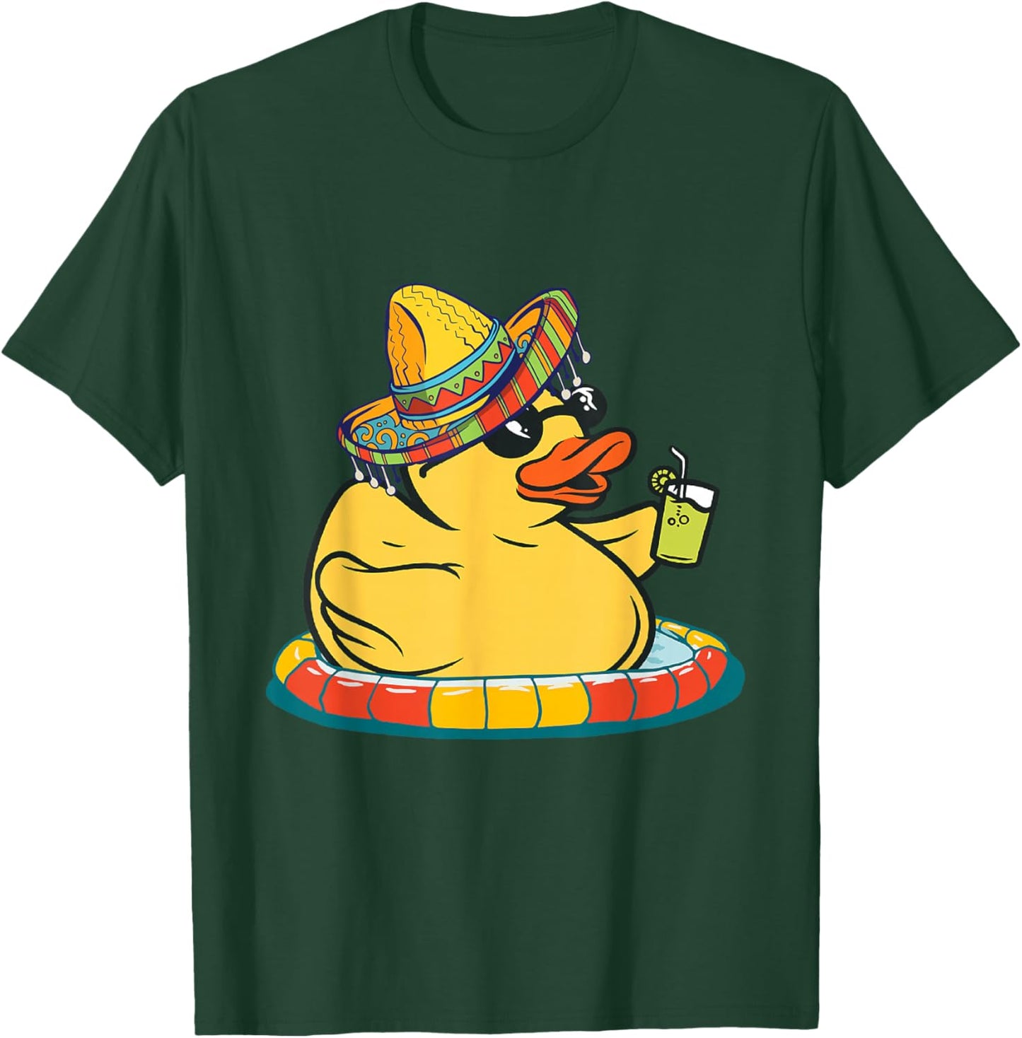 Rubber Duck Mexicano Duckling Sombrero Yellow Rubber Ducks T-Shirt - T-Shirt | Forest